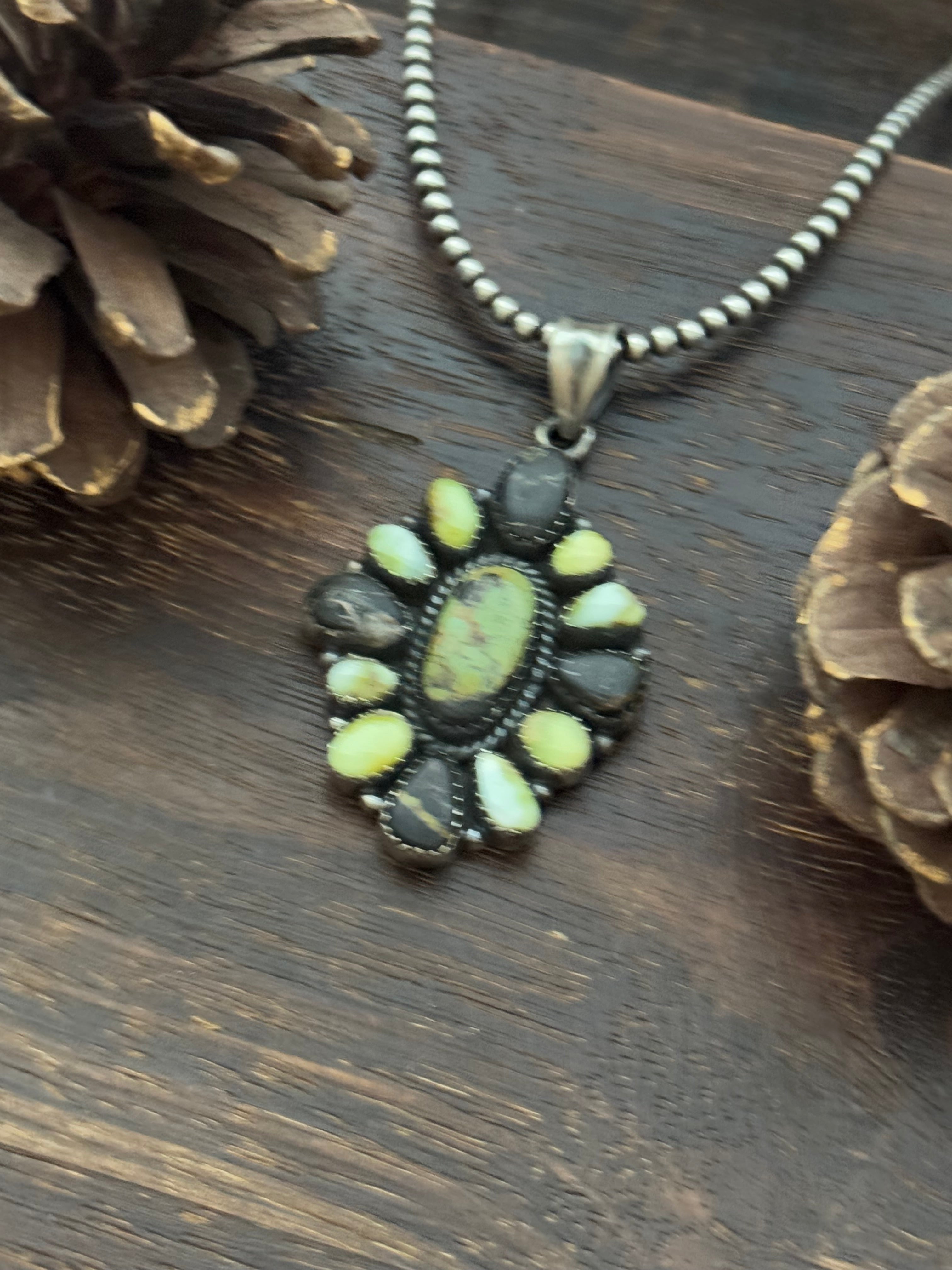 Southwest Multi Stone & Sterling Silver Pendant