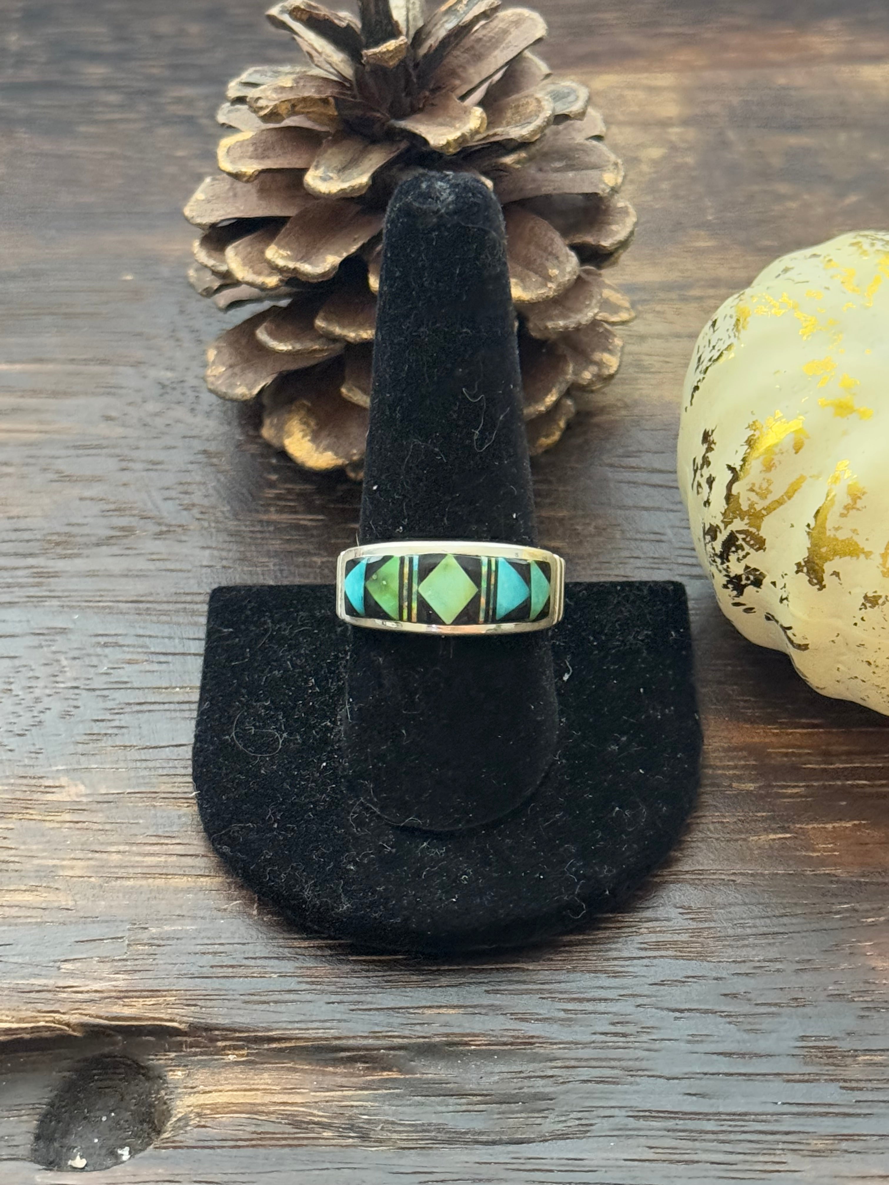 Rick Tolino Multi Stone & Sterling Silver Inlay Ring