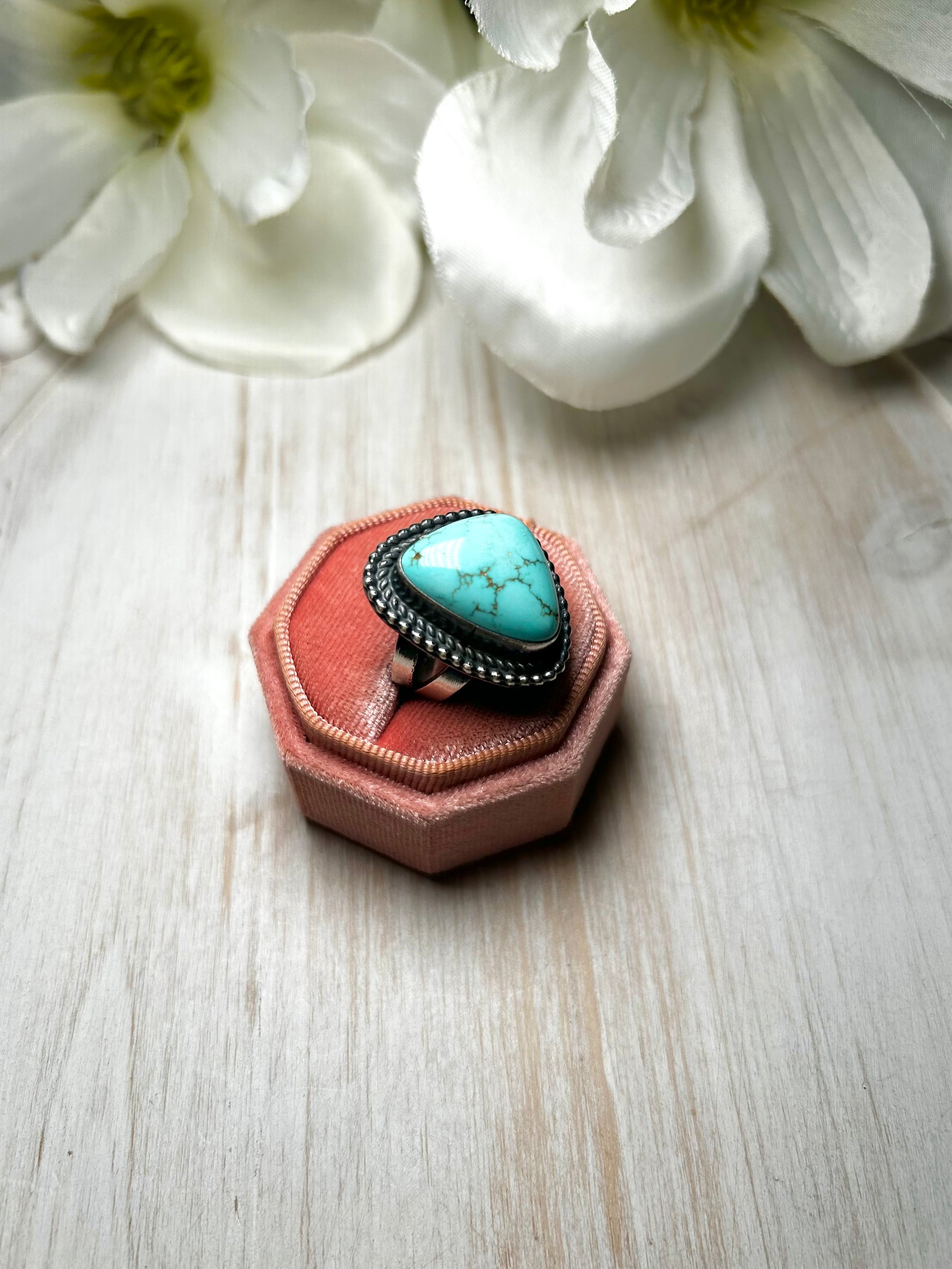 Antionette Martinez Royston Turquoise & Sterling Silver Ring Size 7.75