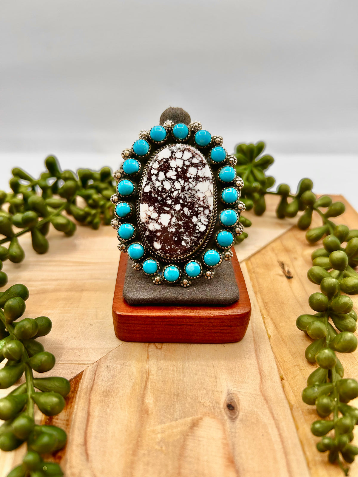 Darlene Begay Multi Stone & Sterling Silver Adjustable Ring