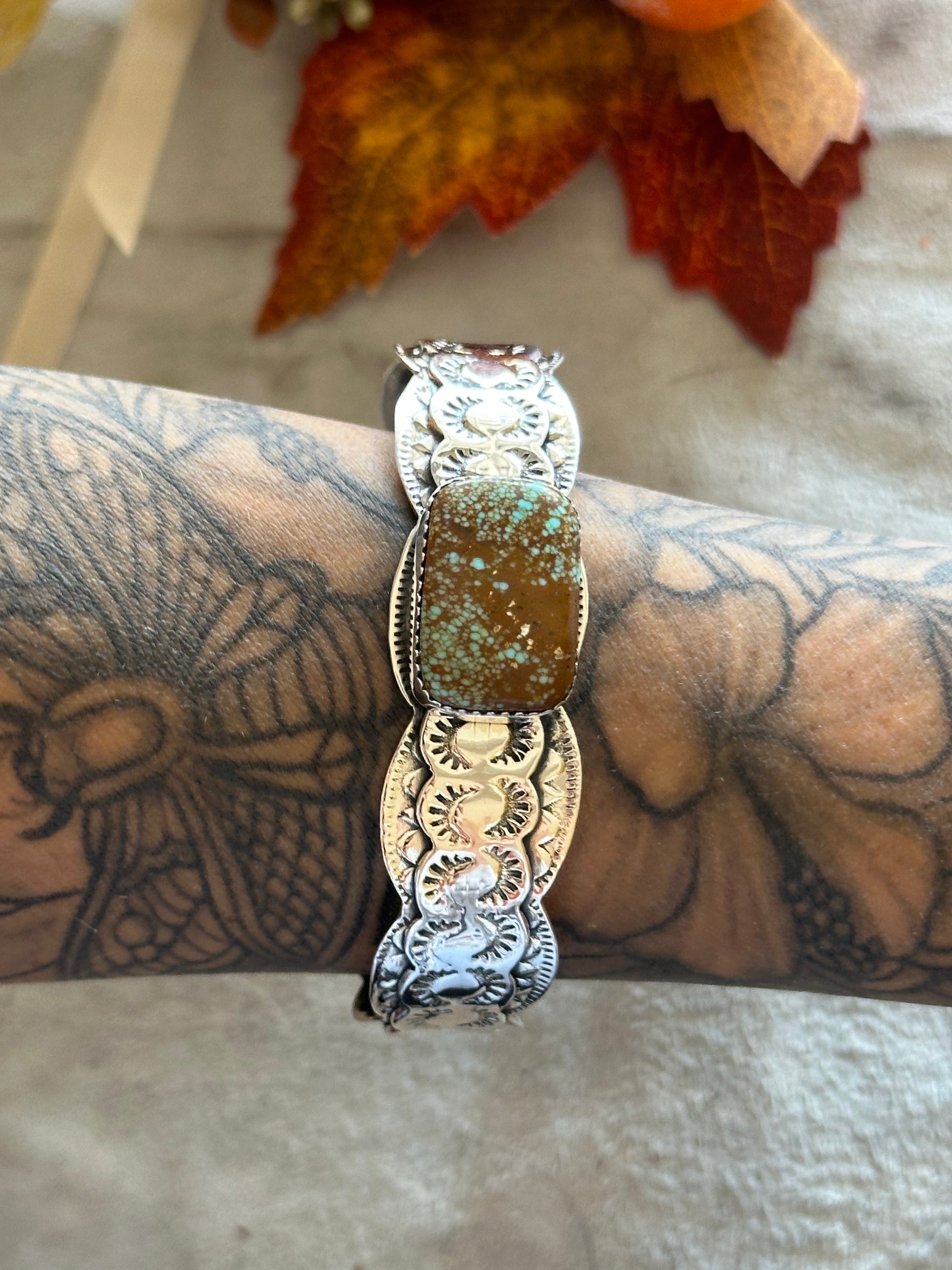 Southwest Made #8 Turquoise & Sterling Silver Cuff Bracelet