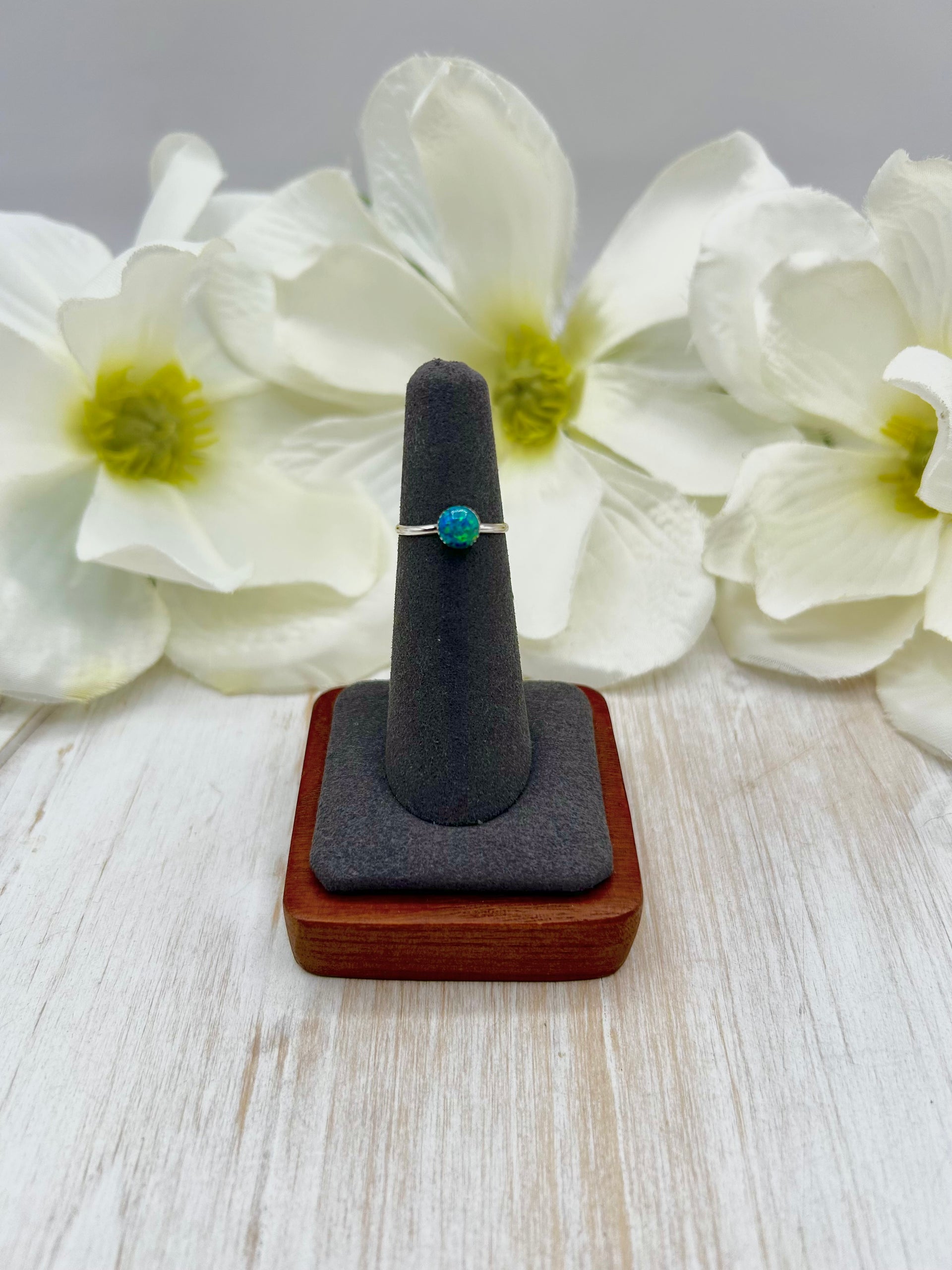 Navajo Made Opal & Sterling Silver Ring Size 5