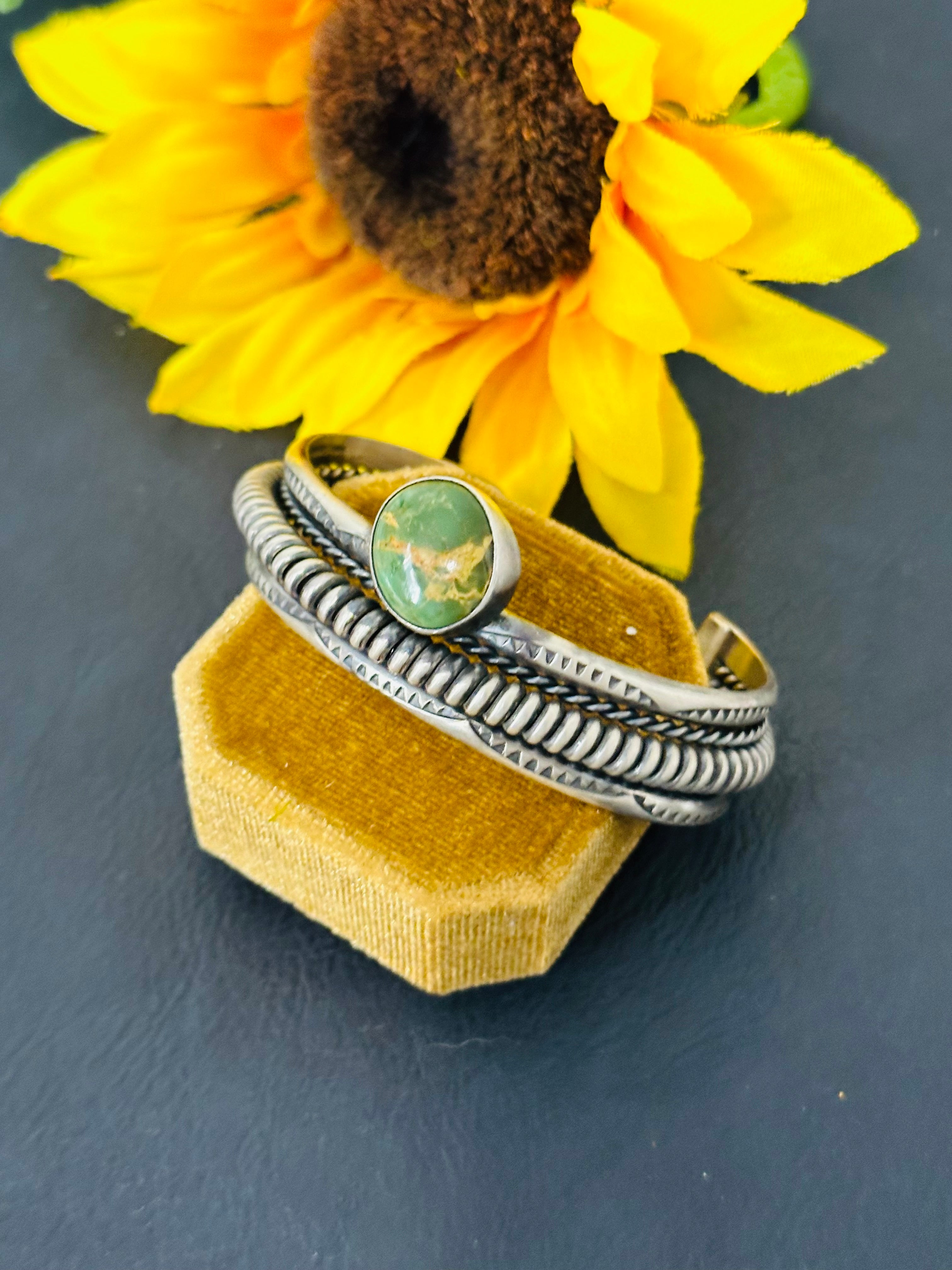 Navajo Royston Turquoise & Sterling Silver Cuff Bracelet