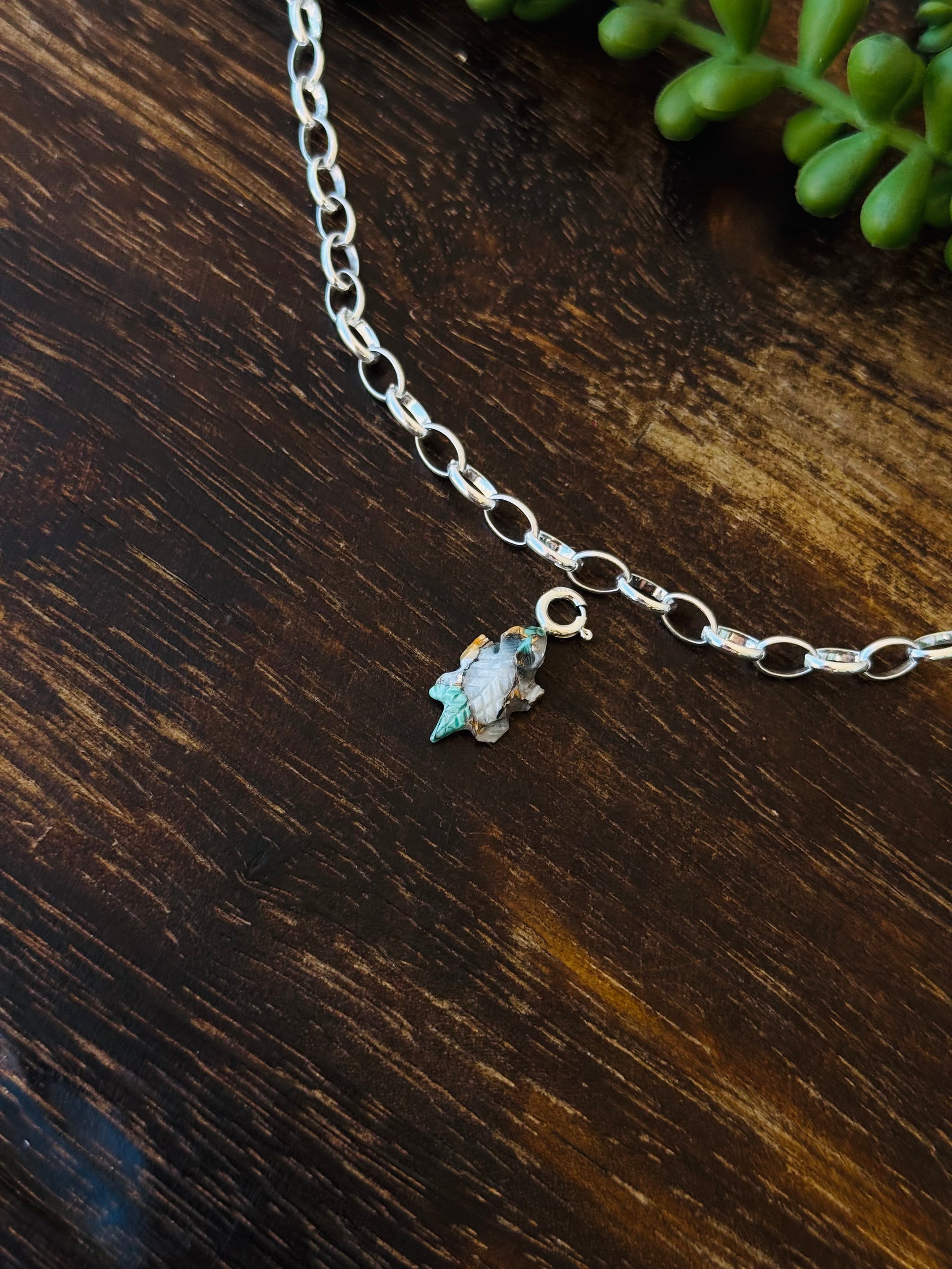 Navajo Made Mohave Turquoise & Sterling Silver Horny Toad Charms