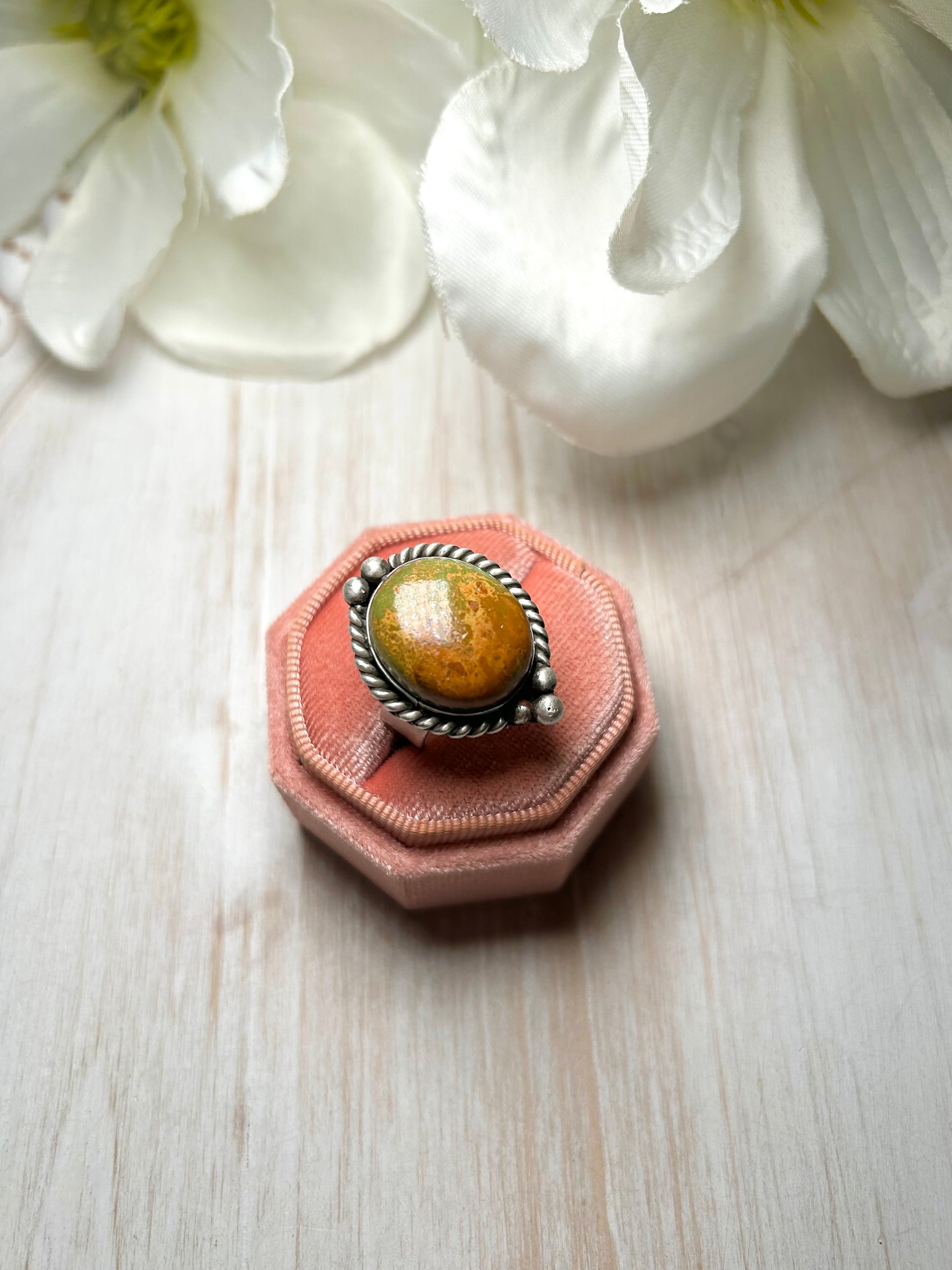 Zachariah David Evans Turquoise & Sterling Silver Adjustable Ring