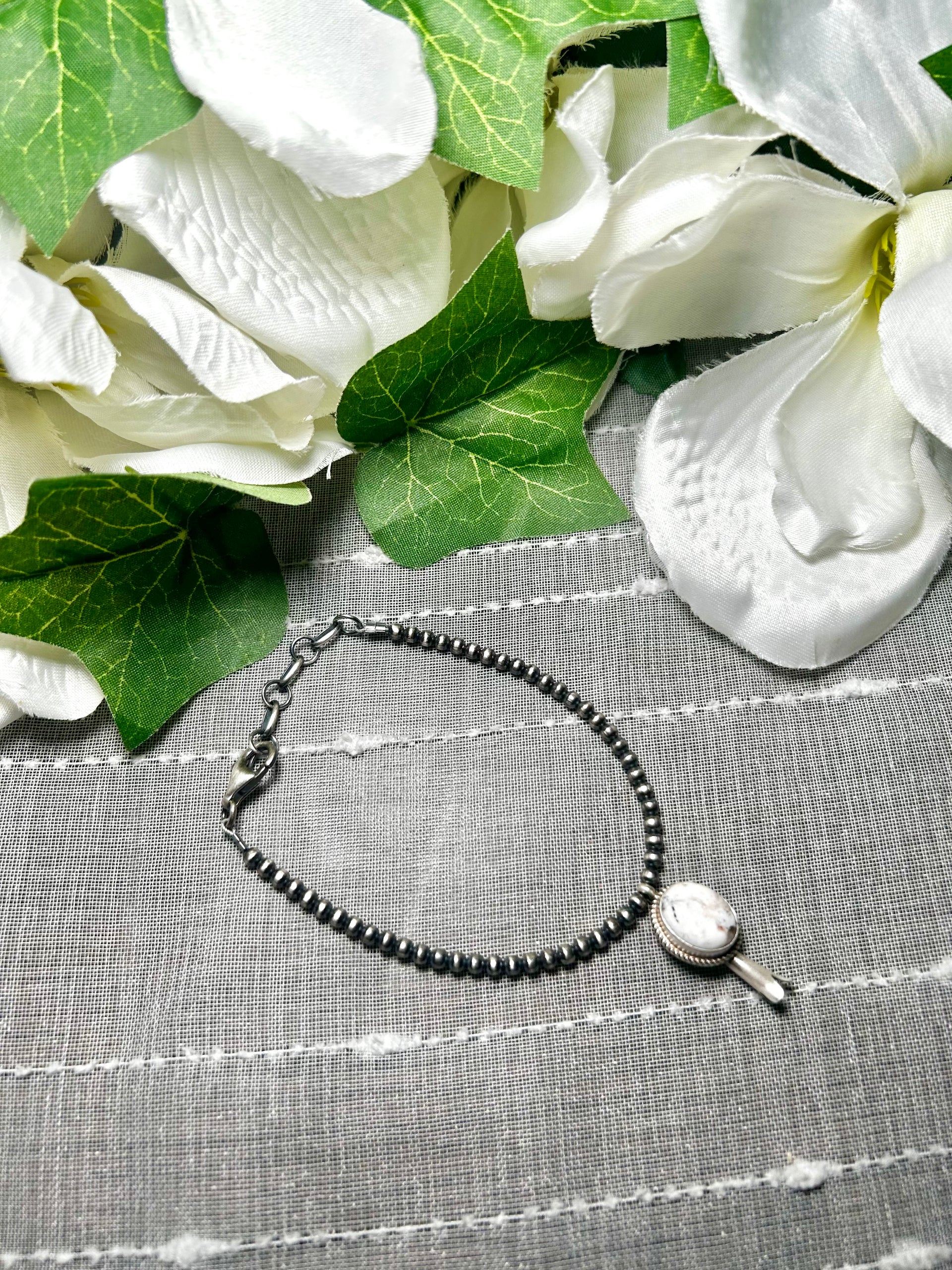 George Rios White Buffalo & Sterling Silver Bracelet