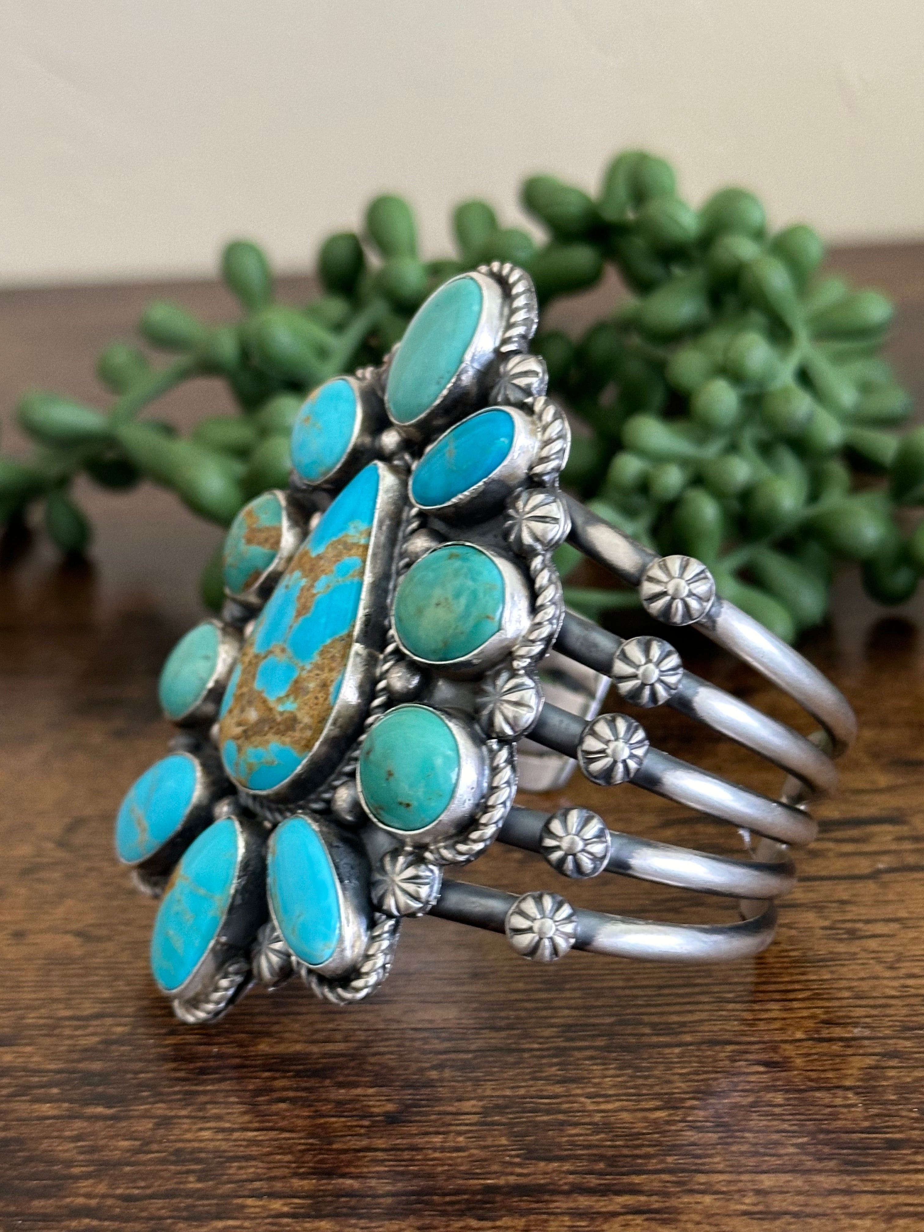 Jeff James Royston Turquoise & Sterling Silver Cuff Bracelet