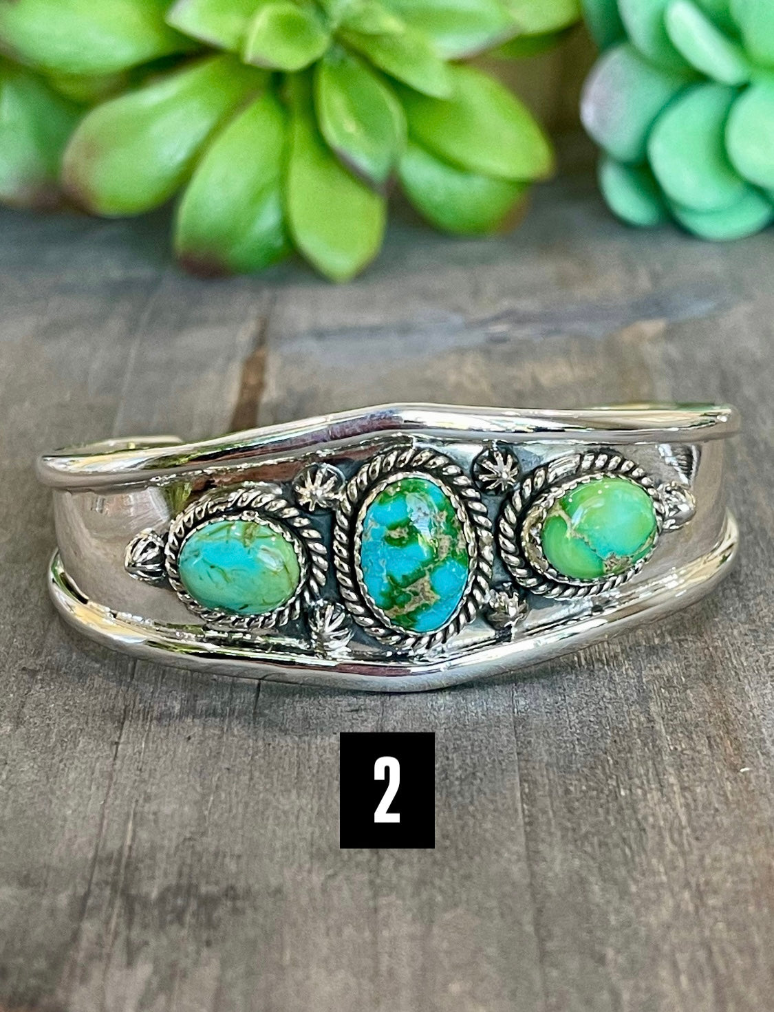 Southwest Handmade Sonoran Mountain Turquoise & Sterling Silver Cuff Bracelet