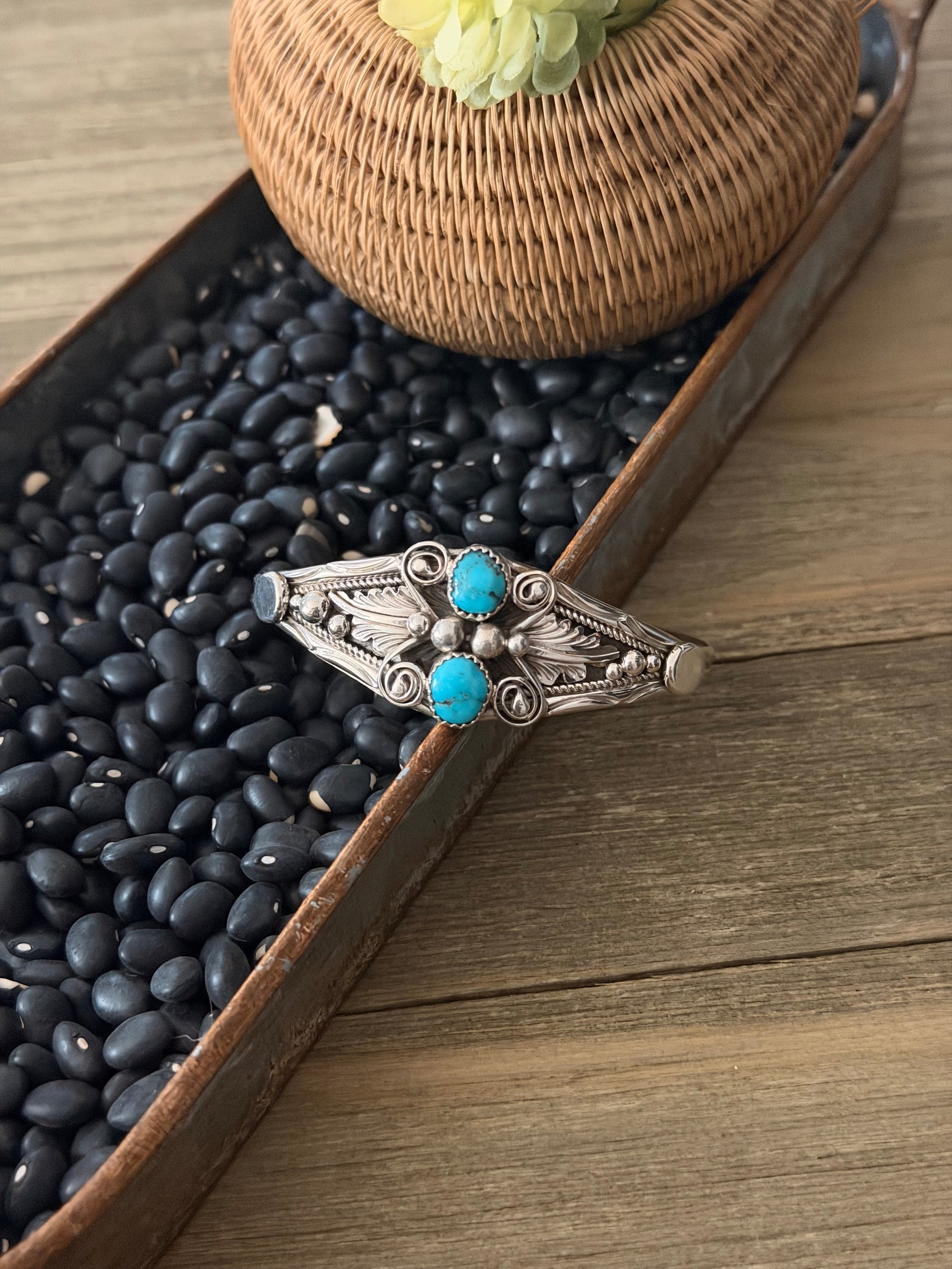Larry McCorkey Kingman Turquoise & Sterling Silver Cuff Bracelet