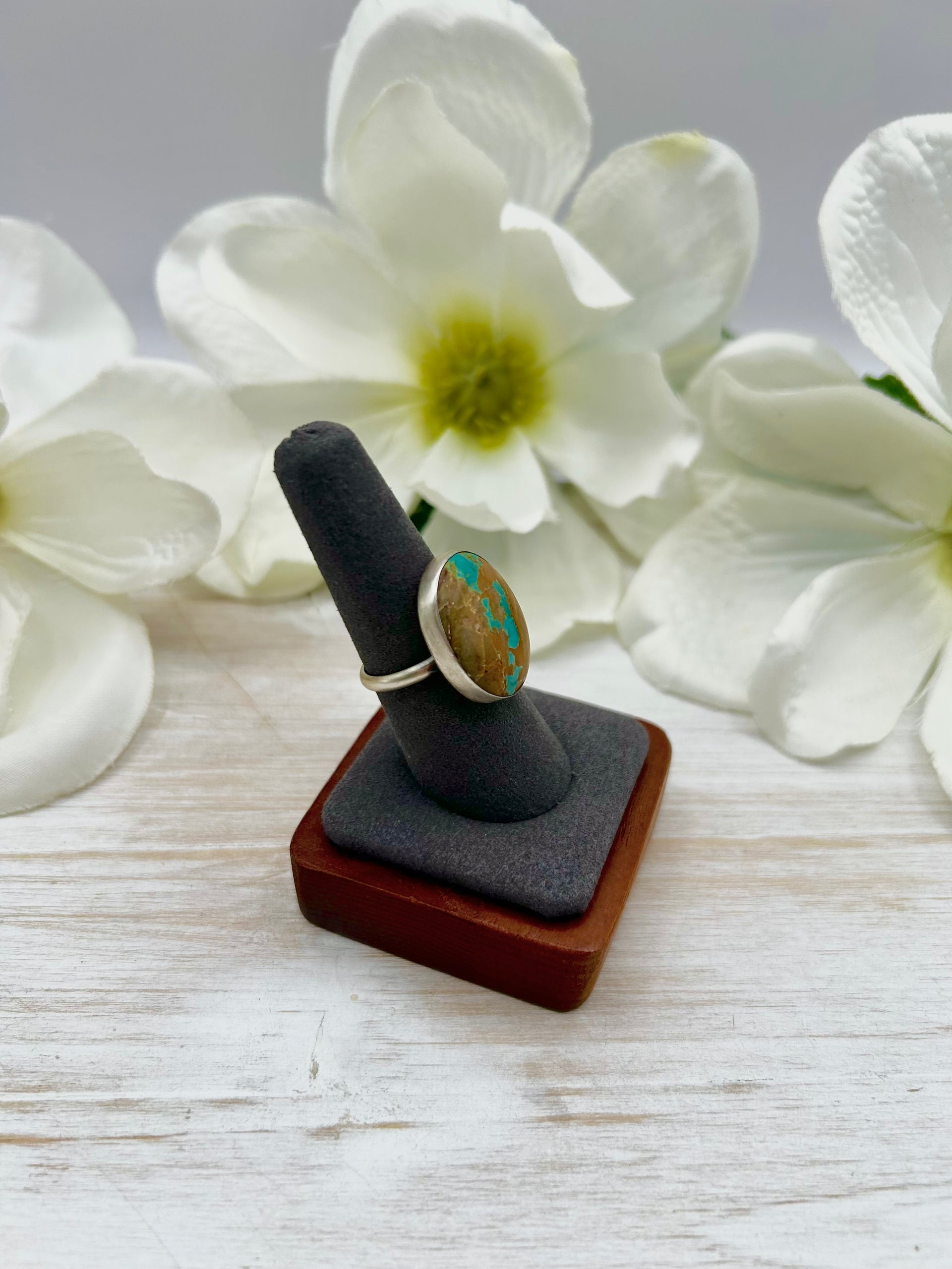 Navajo Made Royston Turquoise & Sterling Silver Ring Size 9