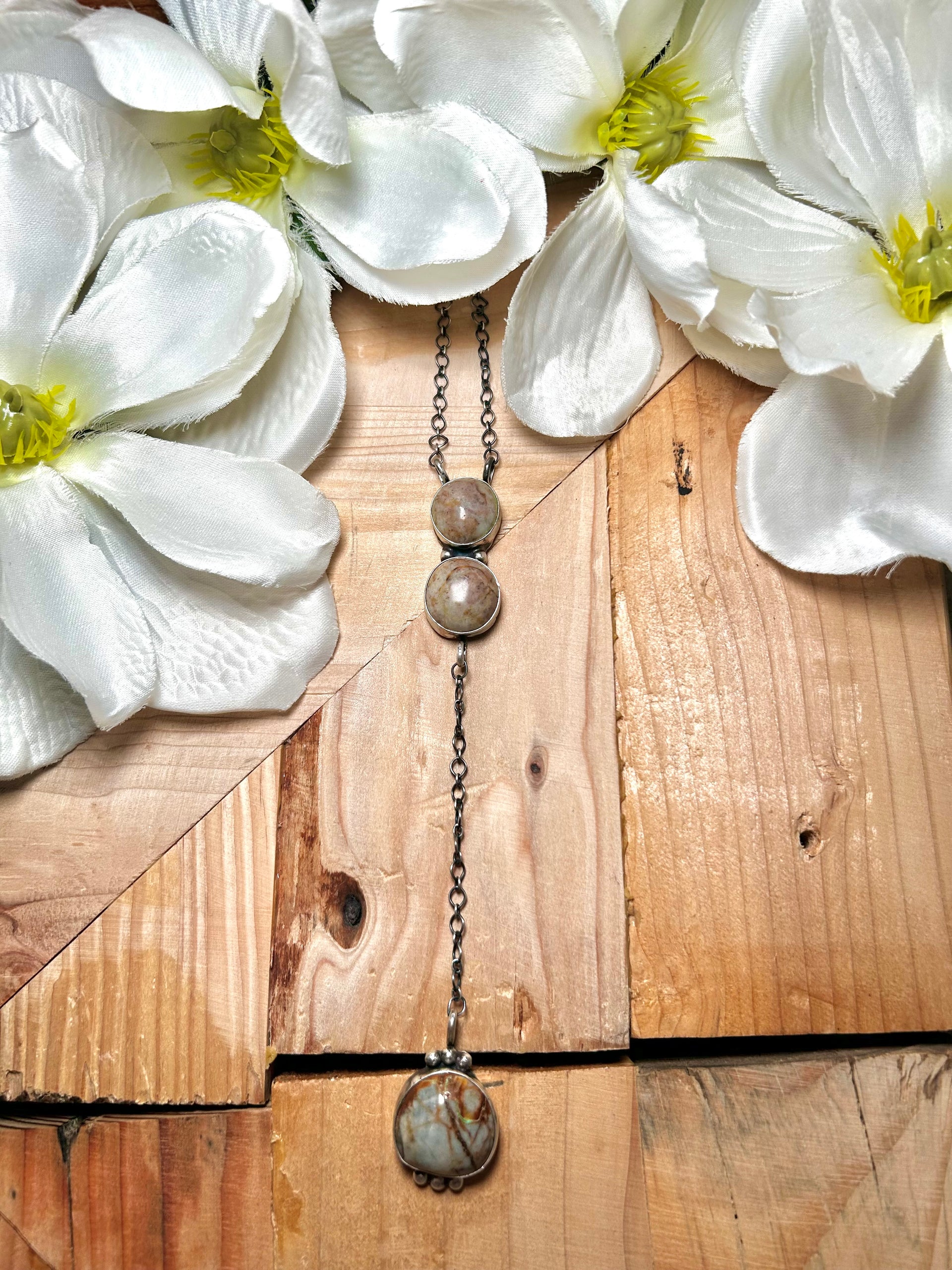 Navajo Made Boulder Turquoise & Sterling Silver Necklace