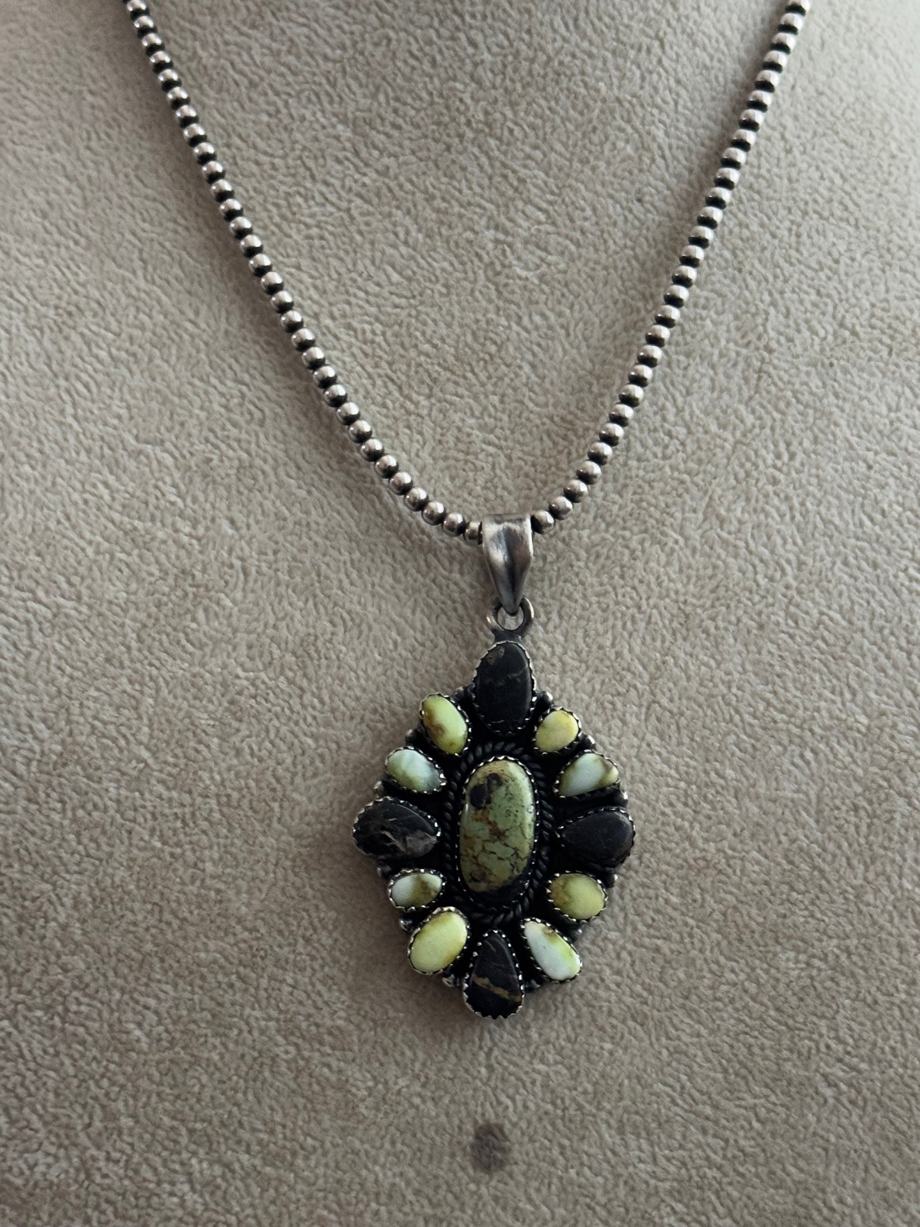 Southwest Multi Stone & Sterling Silver Pendant