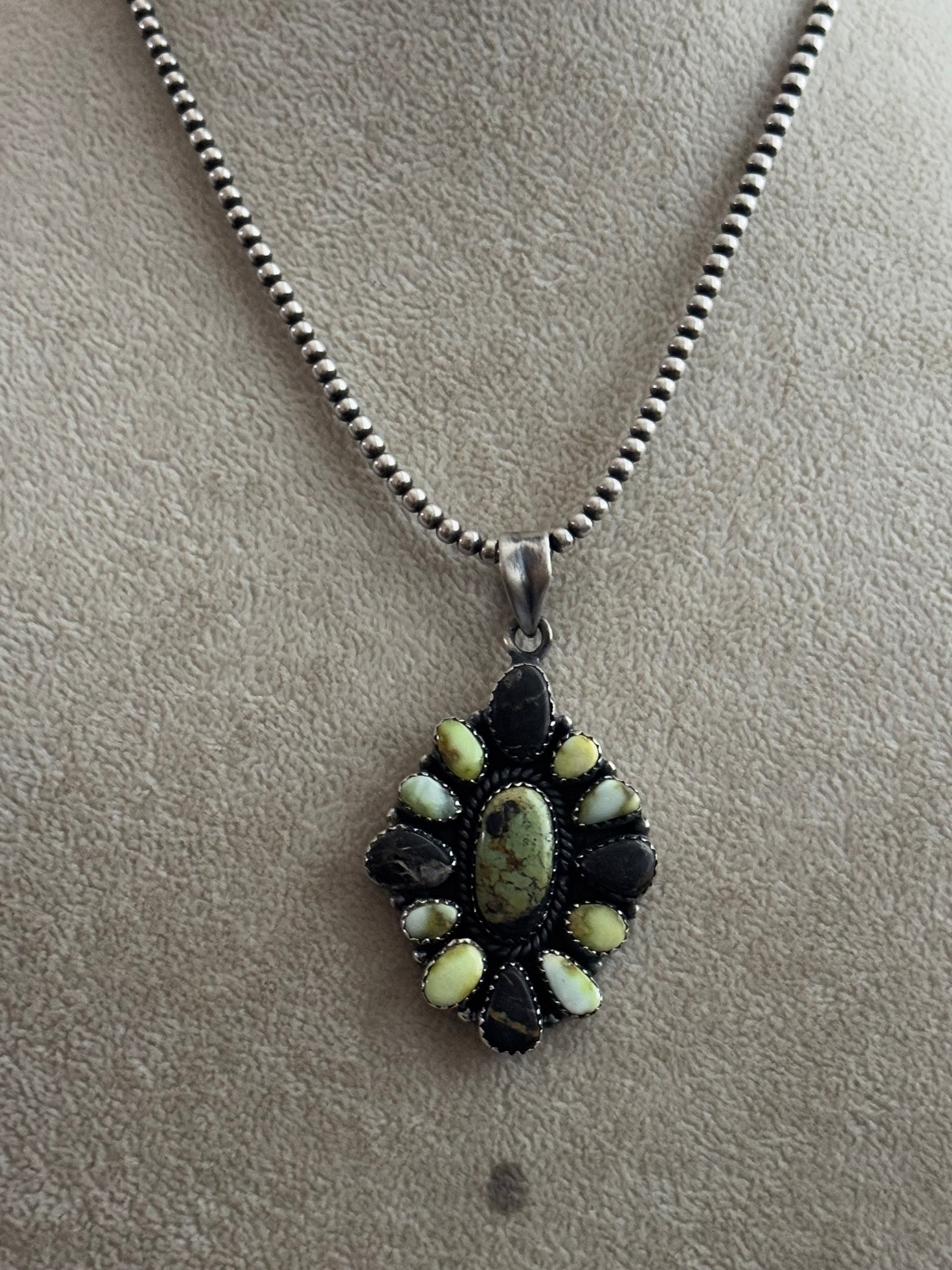 Southwest Multi Stone & Sterling Silver Pendant
