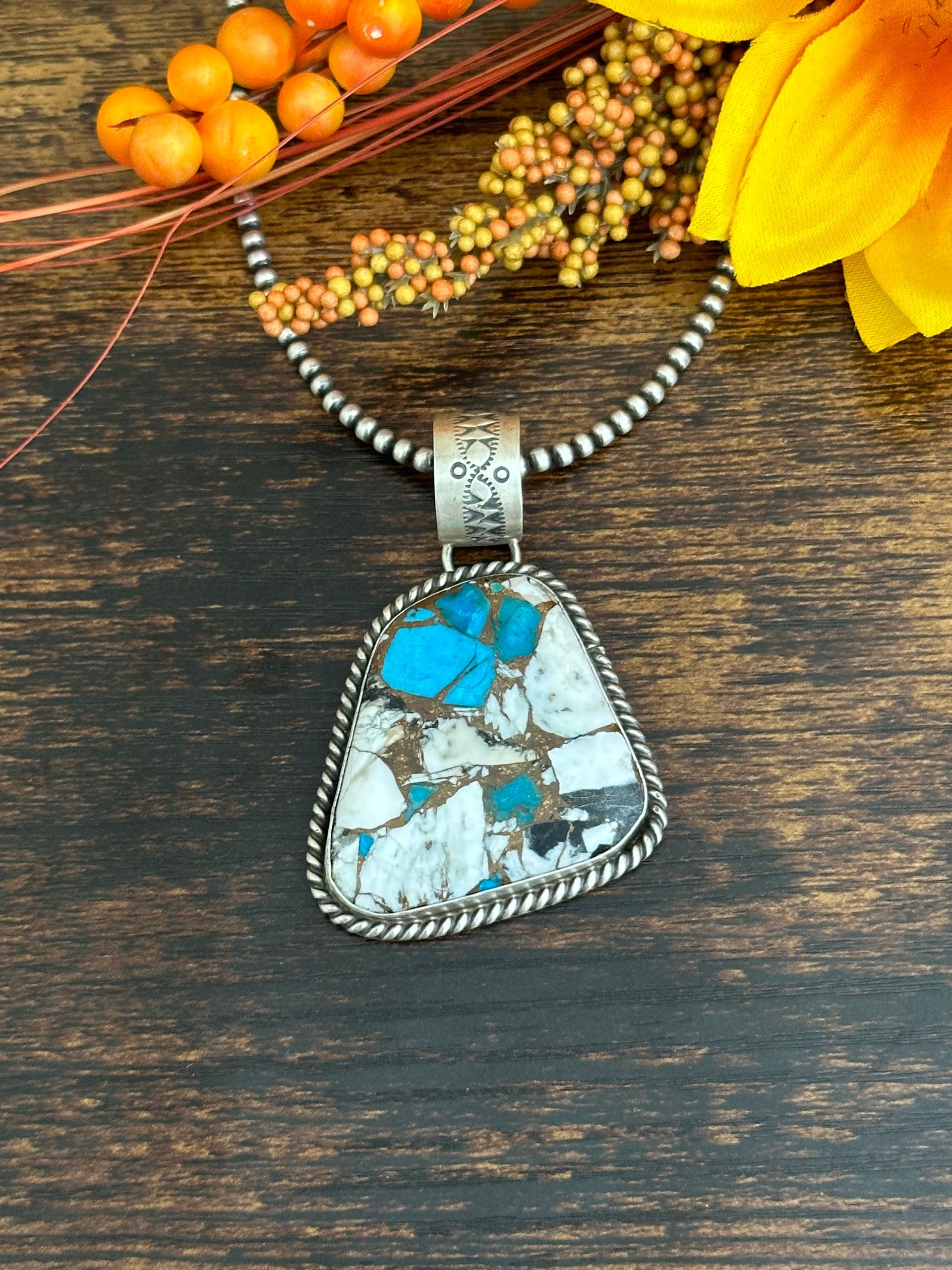 Augustine Largo Mohave Turquoise & Sterling Silver Pendant