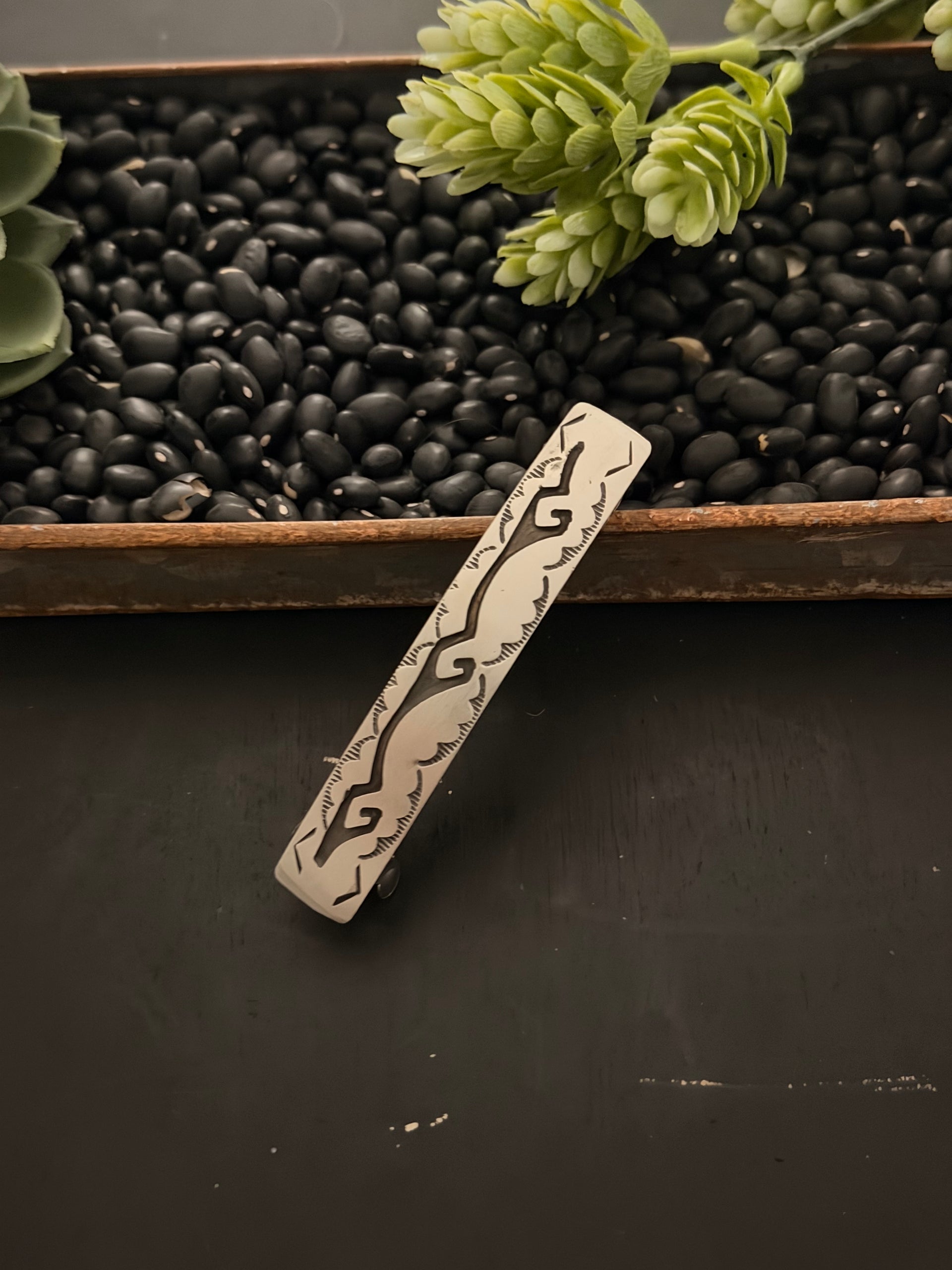 Navajo Made Sterling Silver Hair Barrette