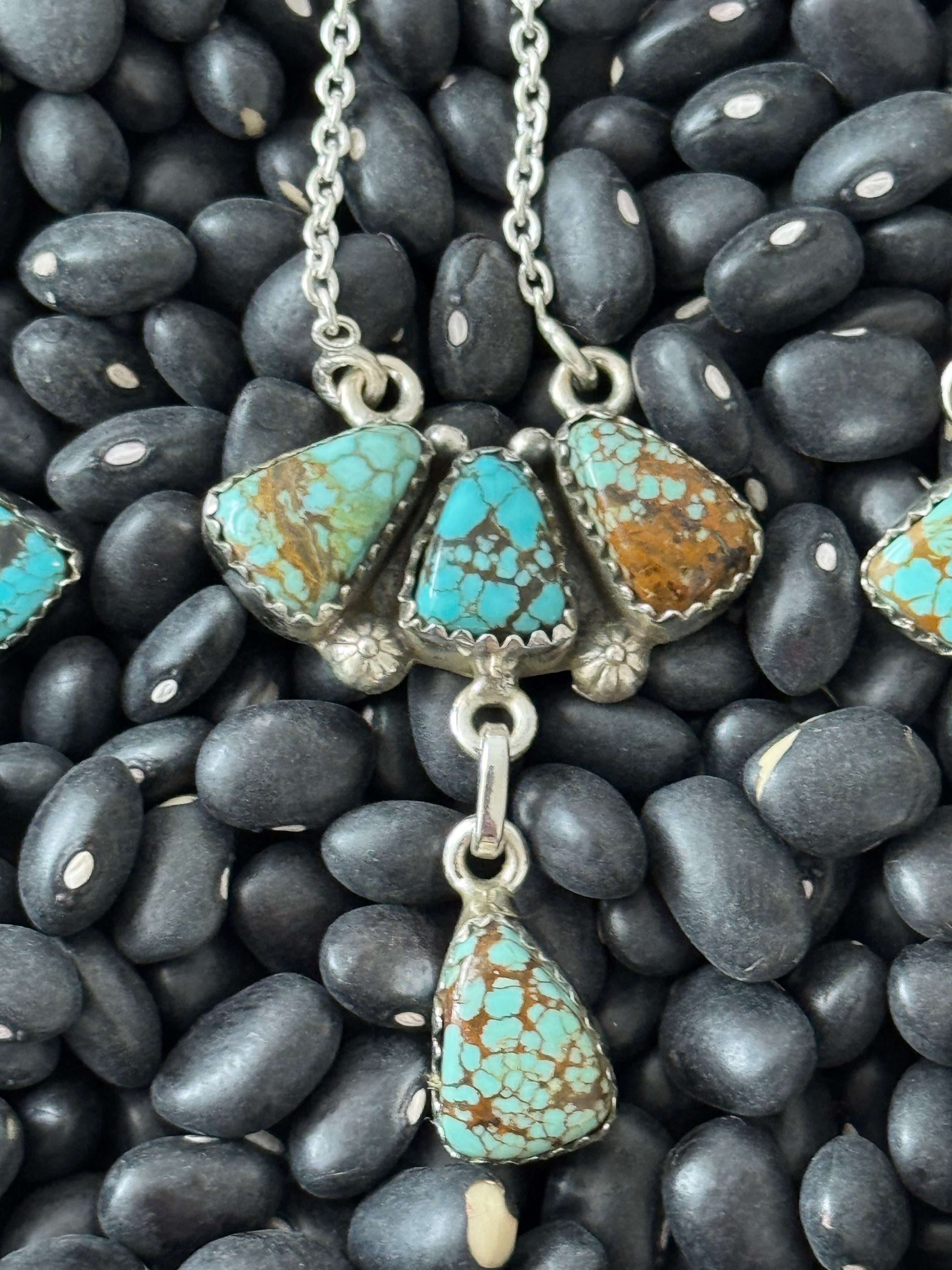 Southwest #8 Turquoise & Sterling Silver Necklace