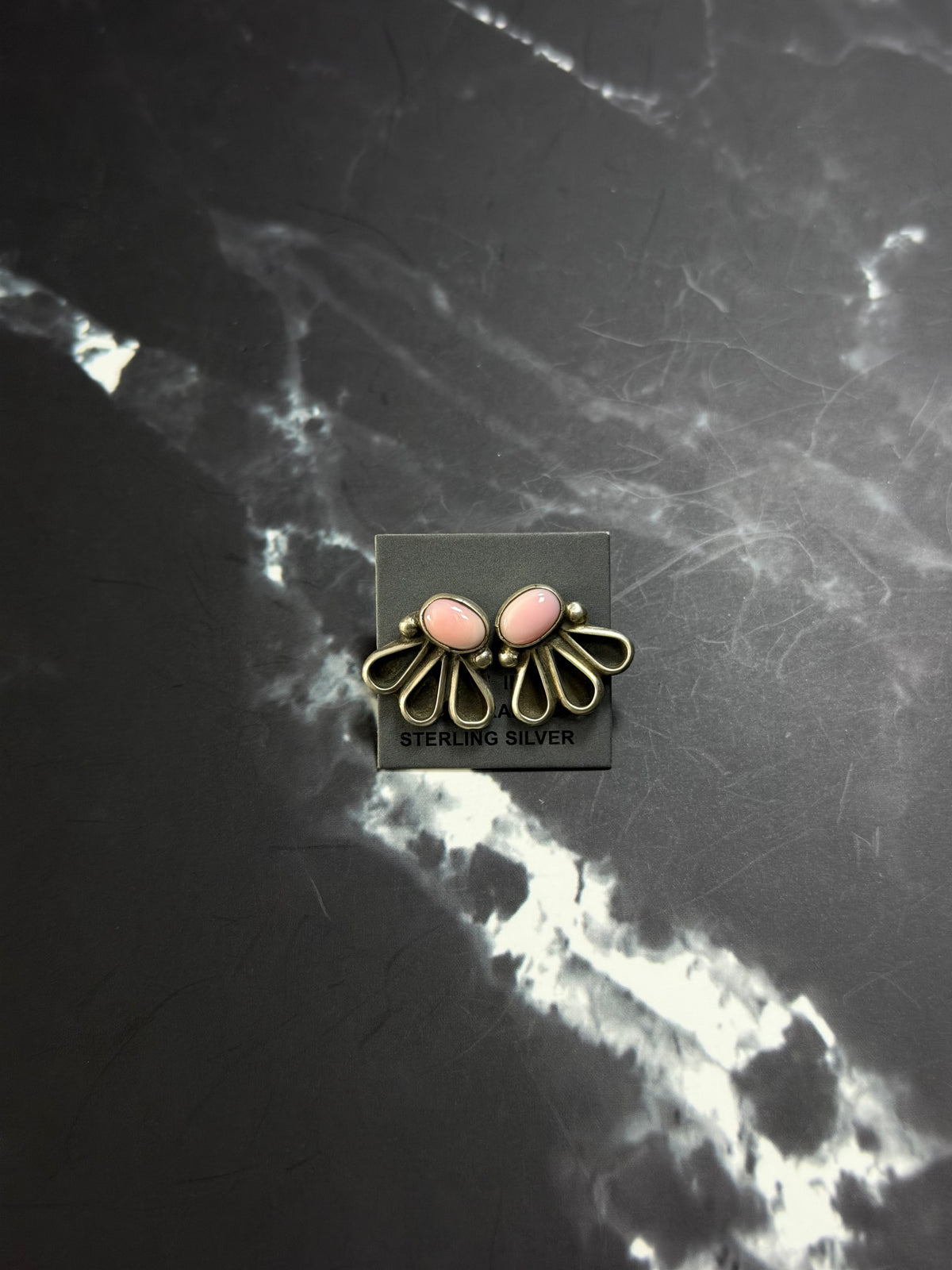 Geraldine James Pink Conch & Sterling Silver Post Earrings