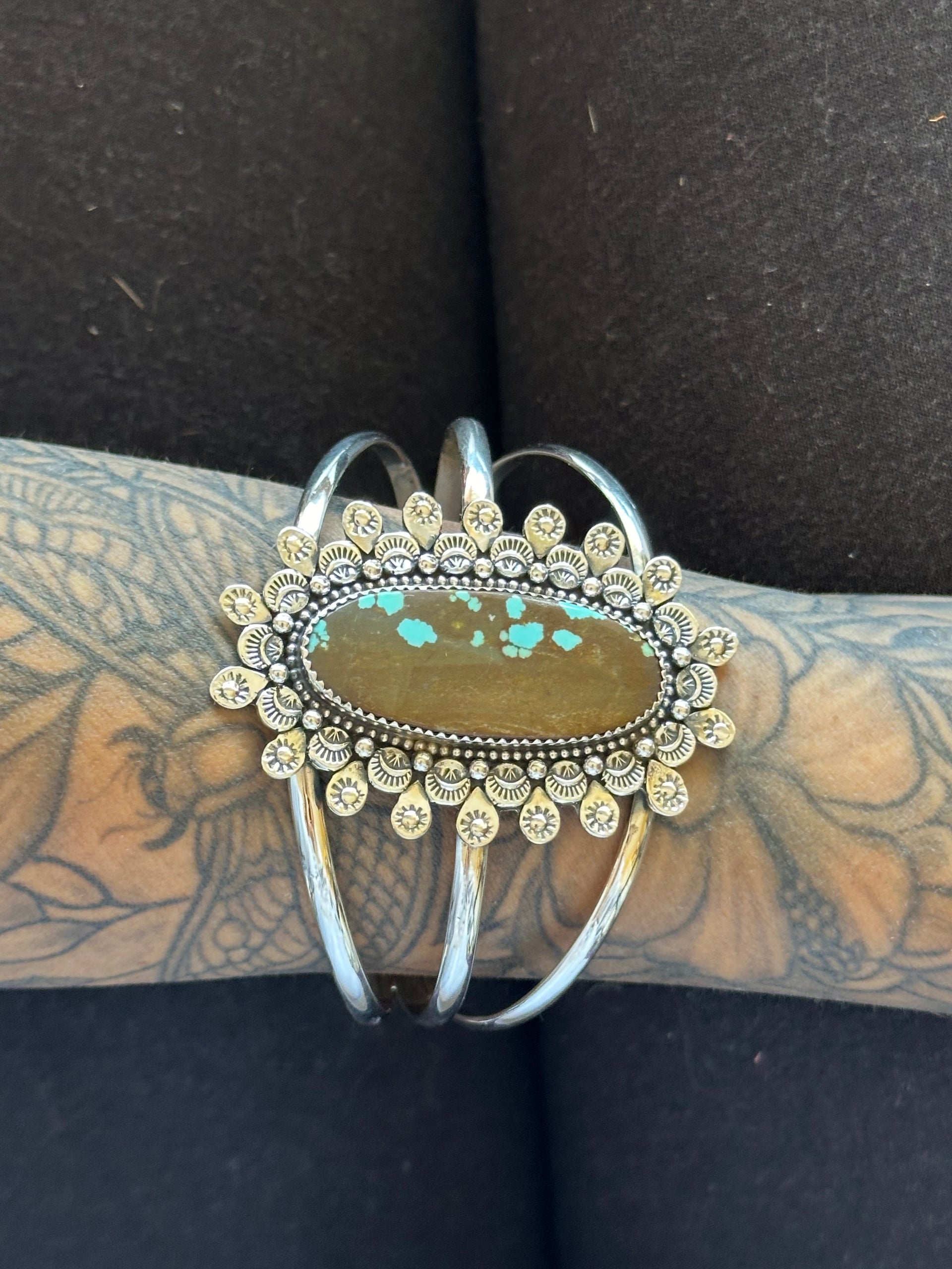 Southwest Made #8 Turquoise & Sterling Silver Cuff Bracelet