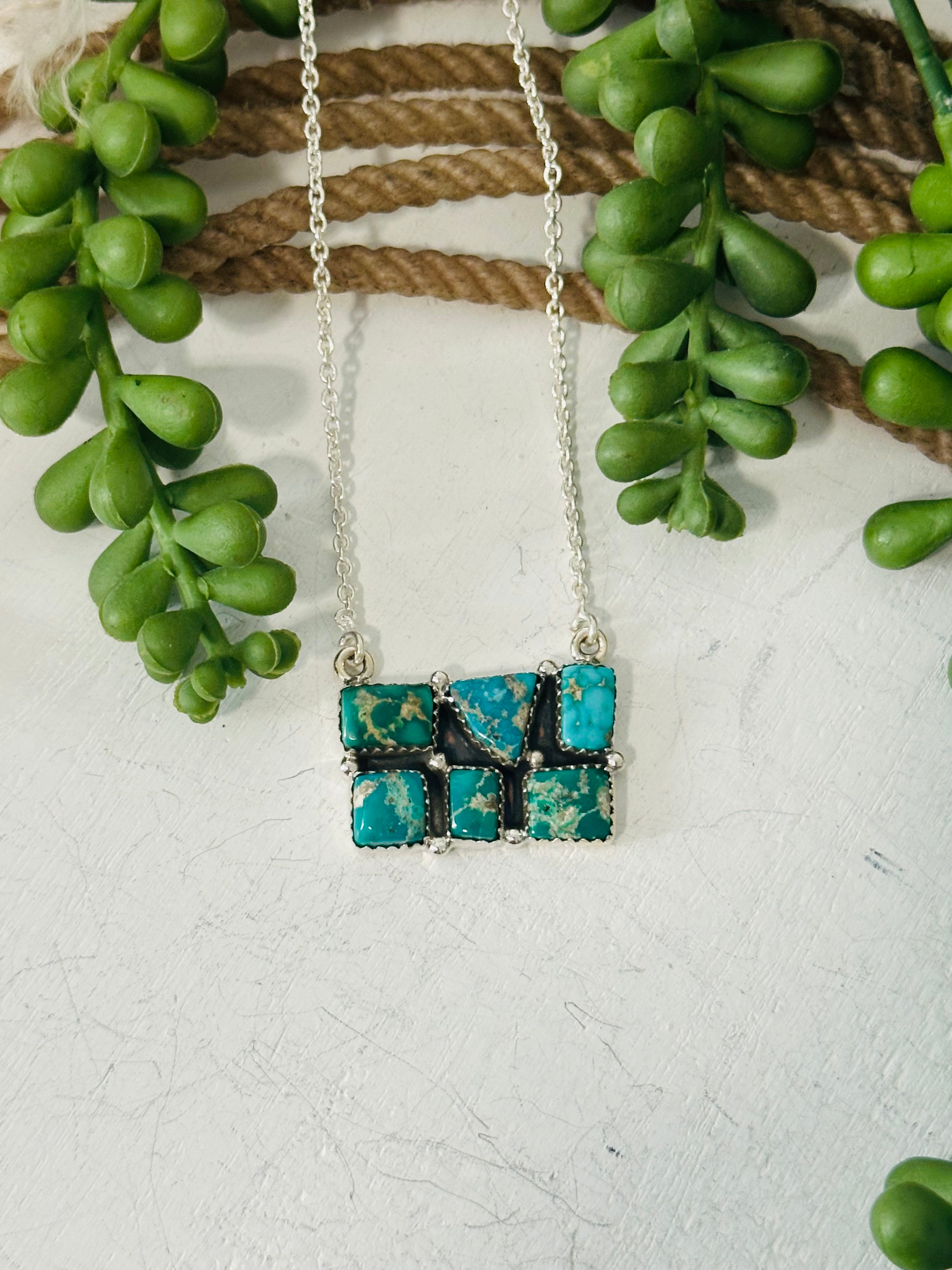 TTD “Million Dollar Baby” Emerald Valley Turquoise & Sterling Silver Necklace