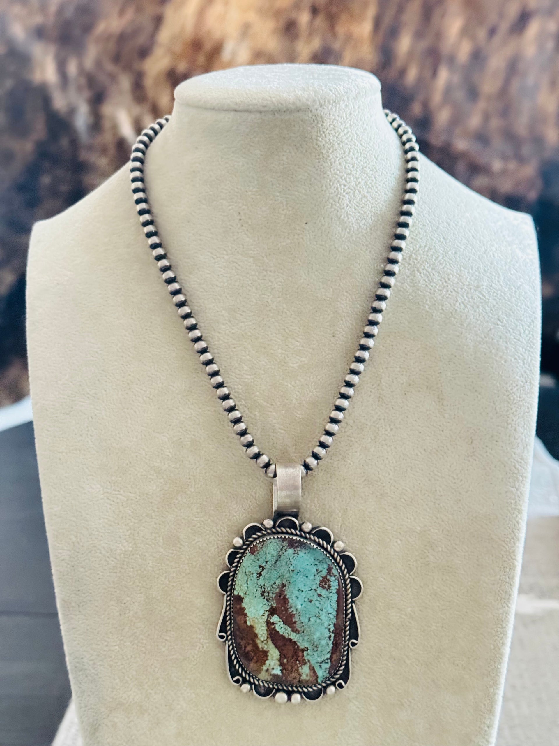 Juanita Mcdonal #8 Turquoise & Sterling Silver Pendant