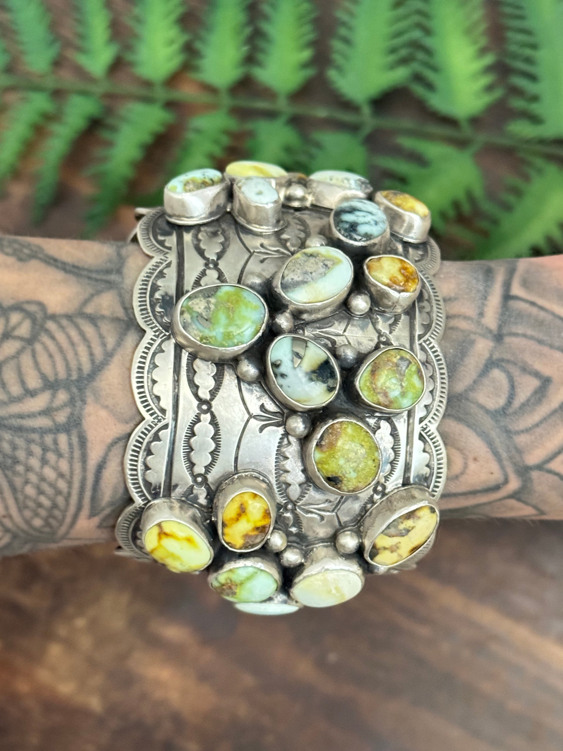 LeRoy James Palomino Variscite & Sterling Silver Cuff Bracelet