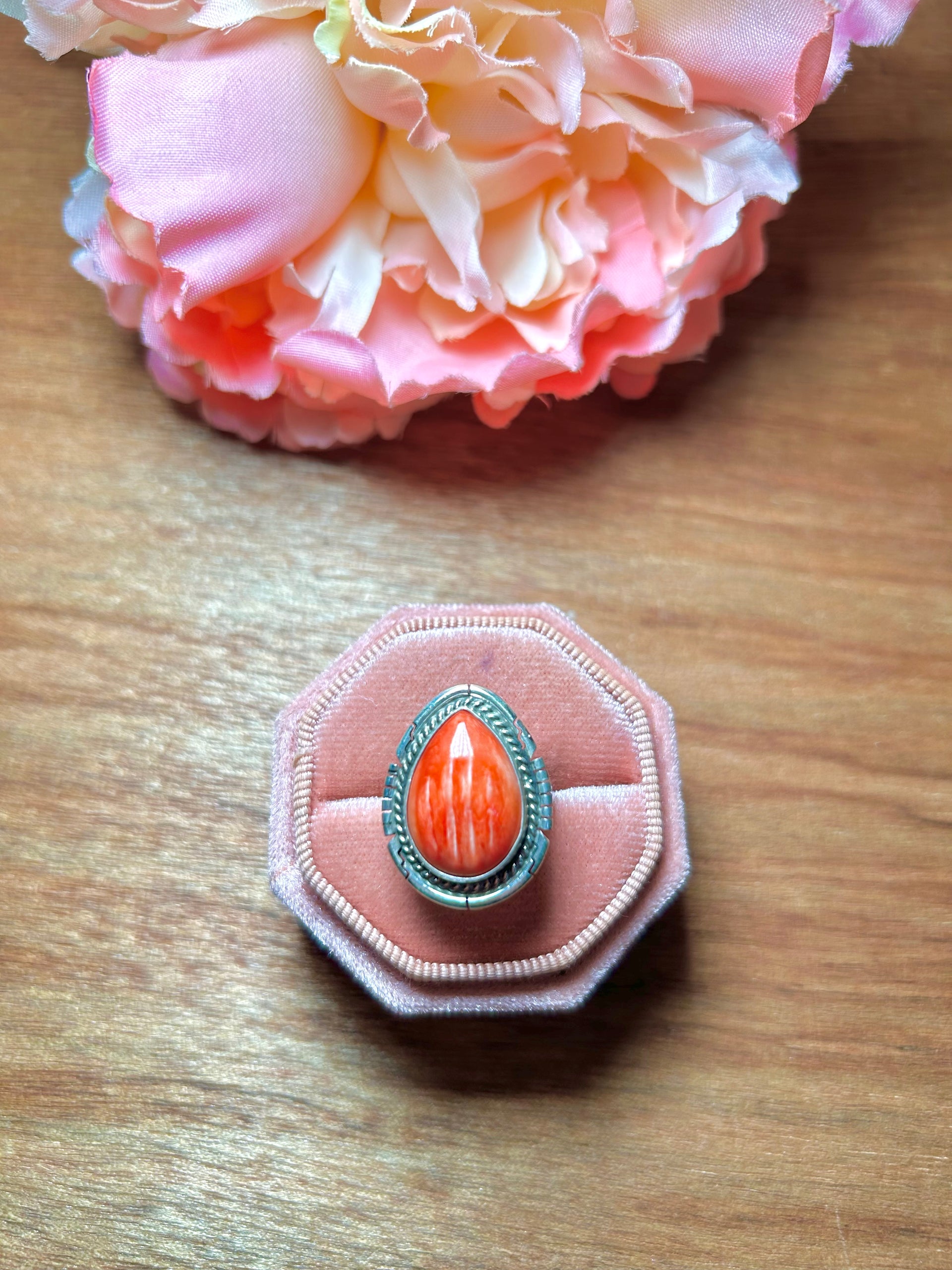 Dane Skeets Spiny Oyster & Sterling Silver Ring