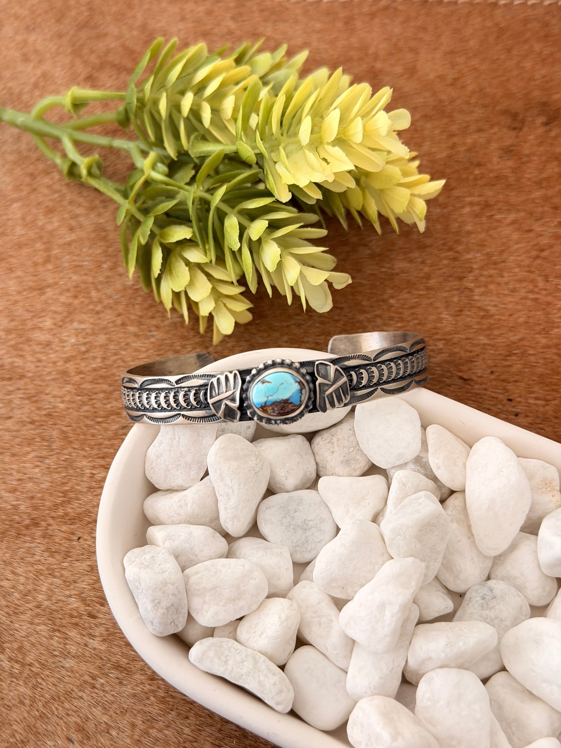 Randy Boyd Golden Hills Turquoise & Sterling Silver Cuff Bracelet