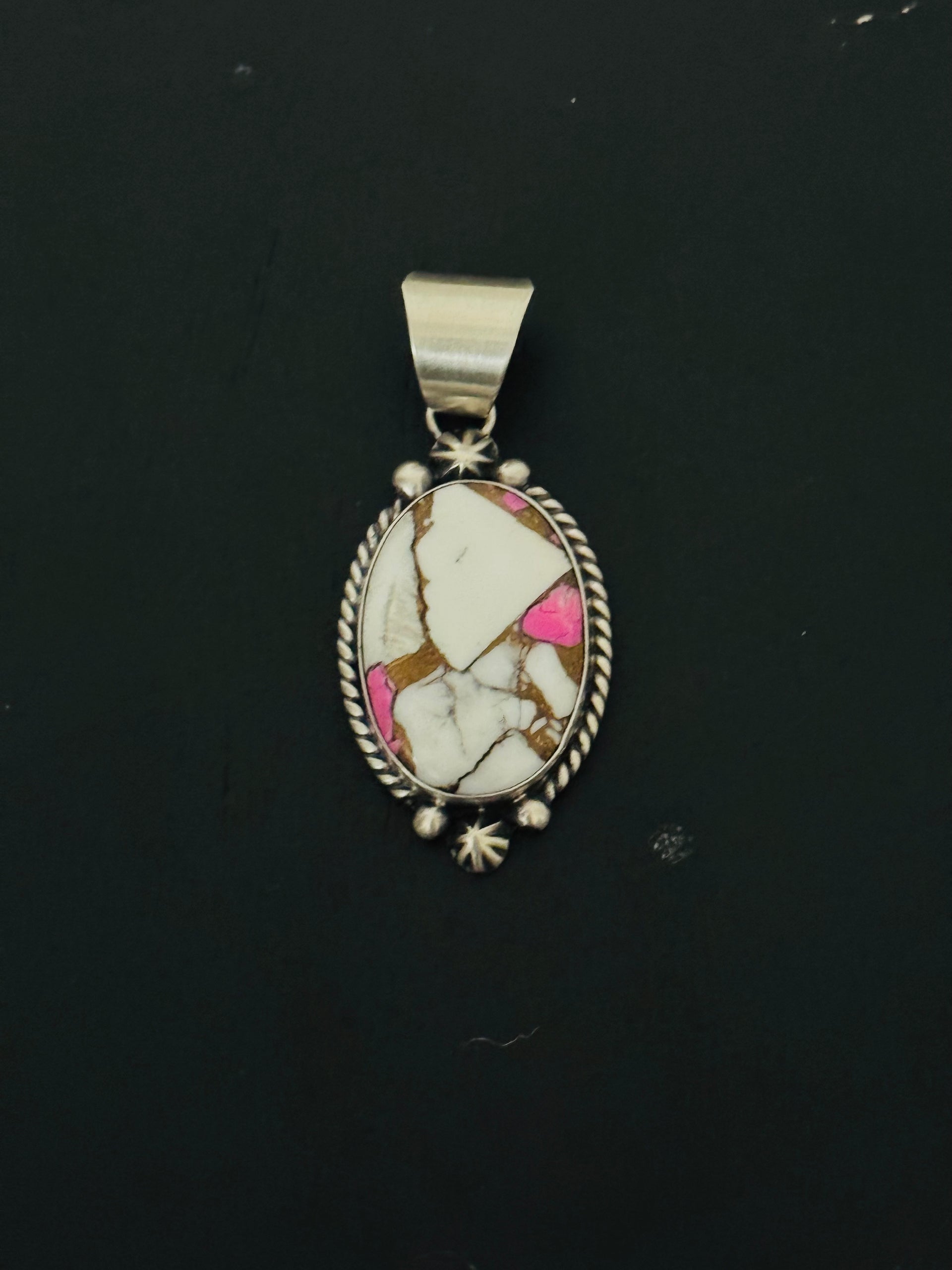 Donovan Skeets Cotton Candy Dahlia & Sterling Silver Pendant