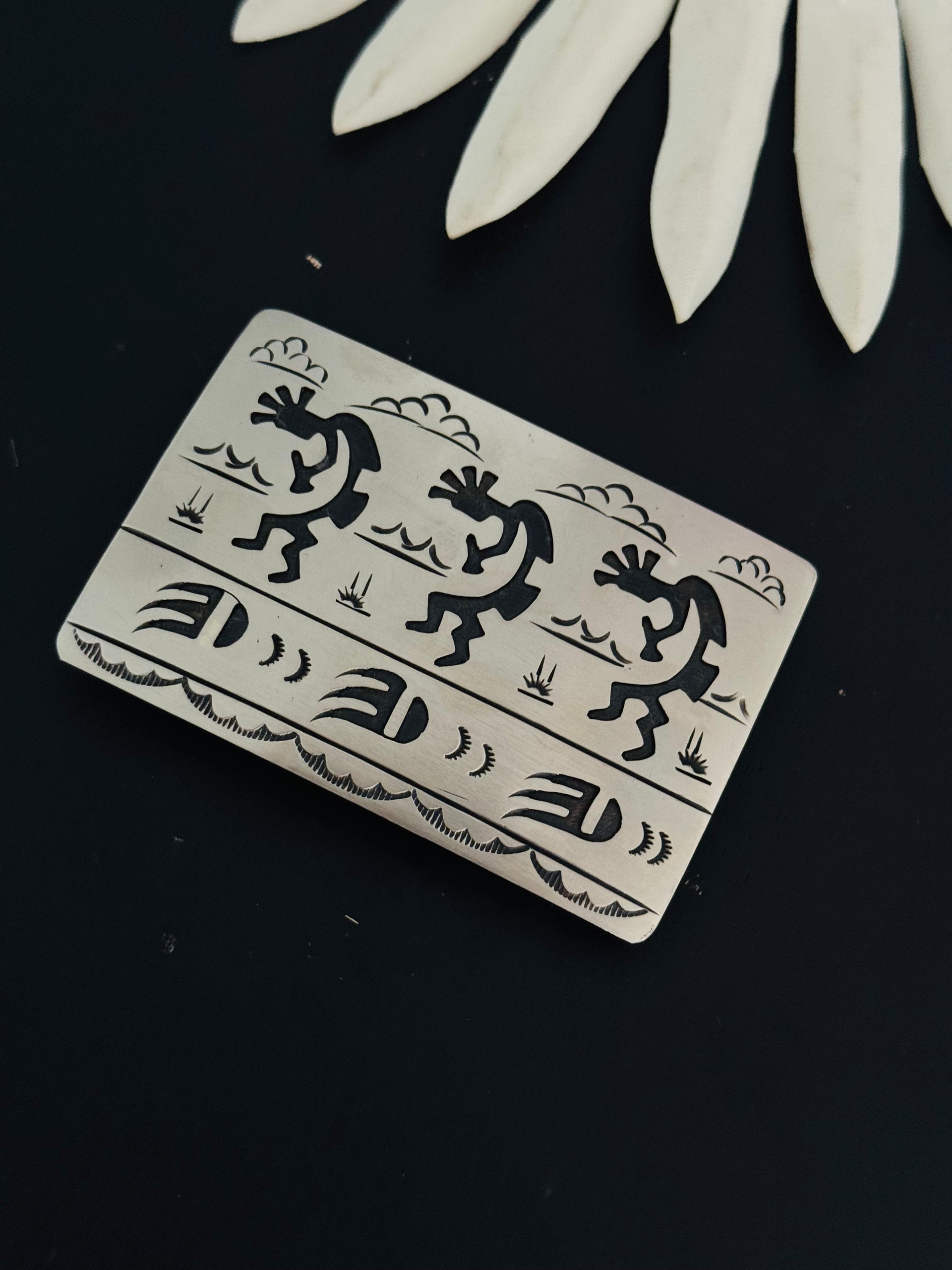 Navajo Made Sterling Silver Belt Buckle