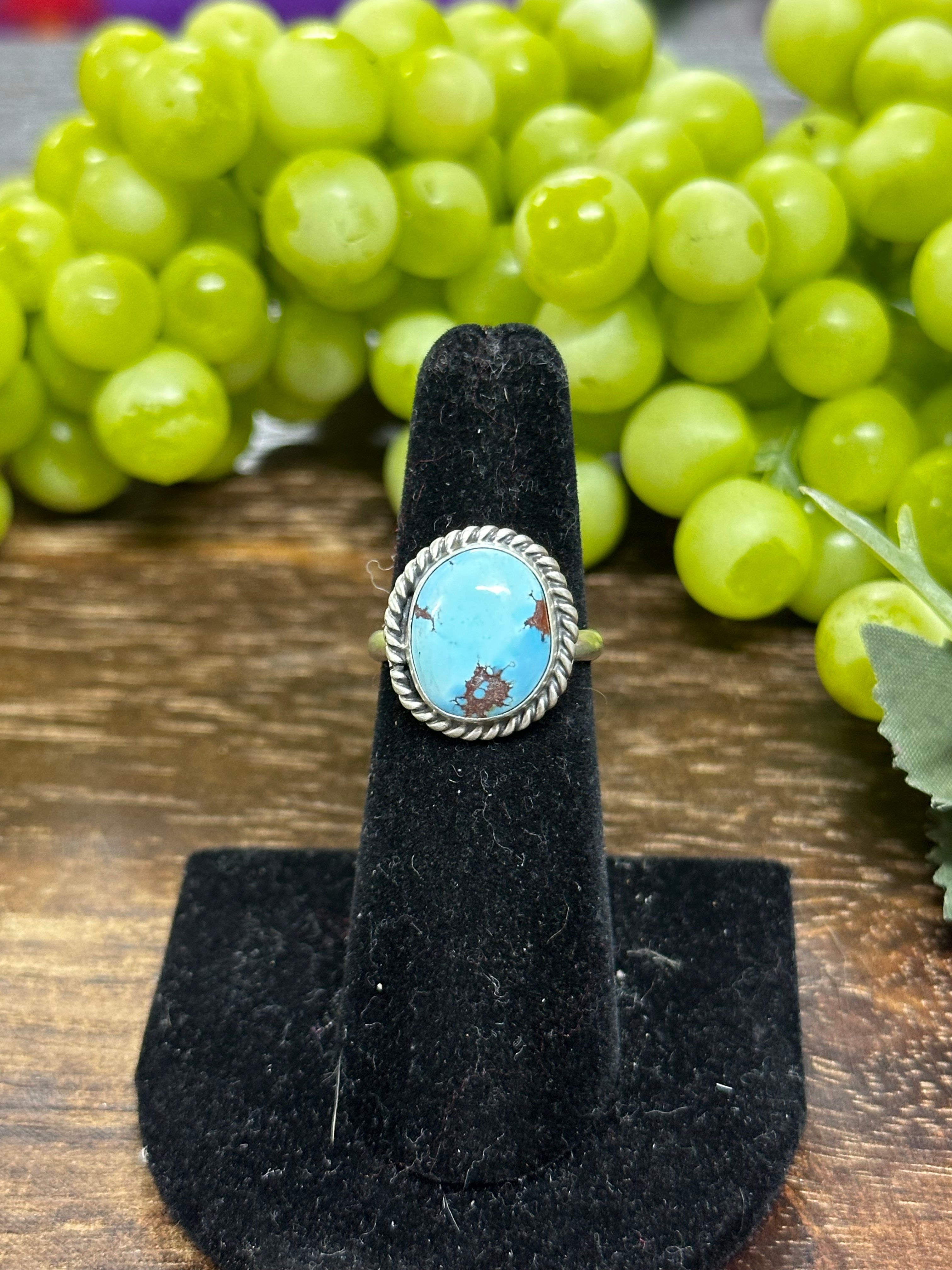 Navajo Made Golden Hills Turquoise & Sterling Silver Ring