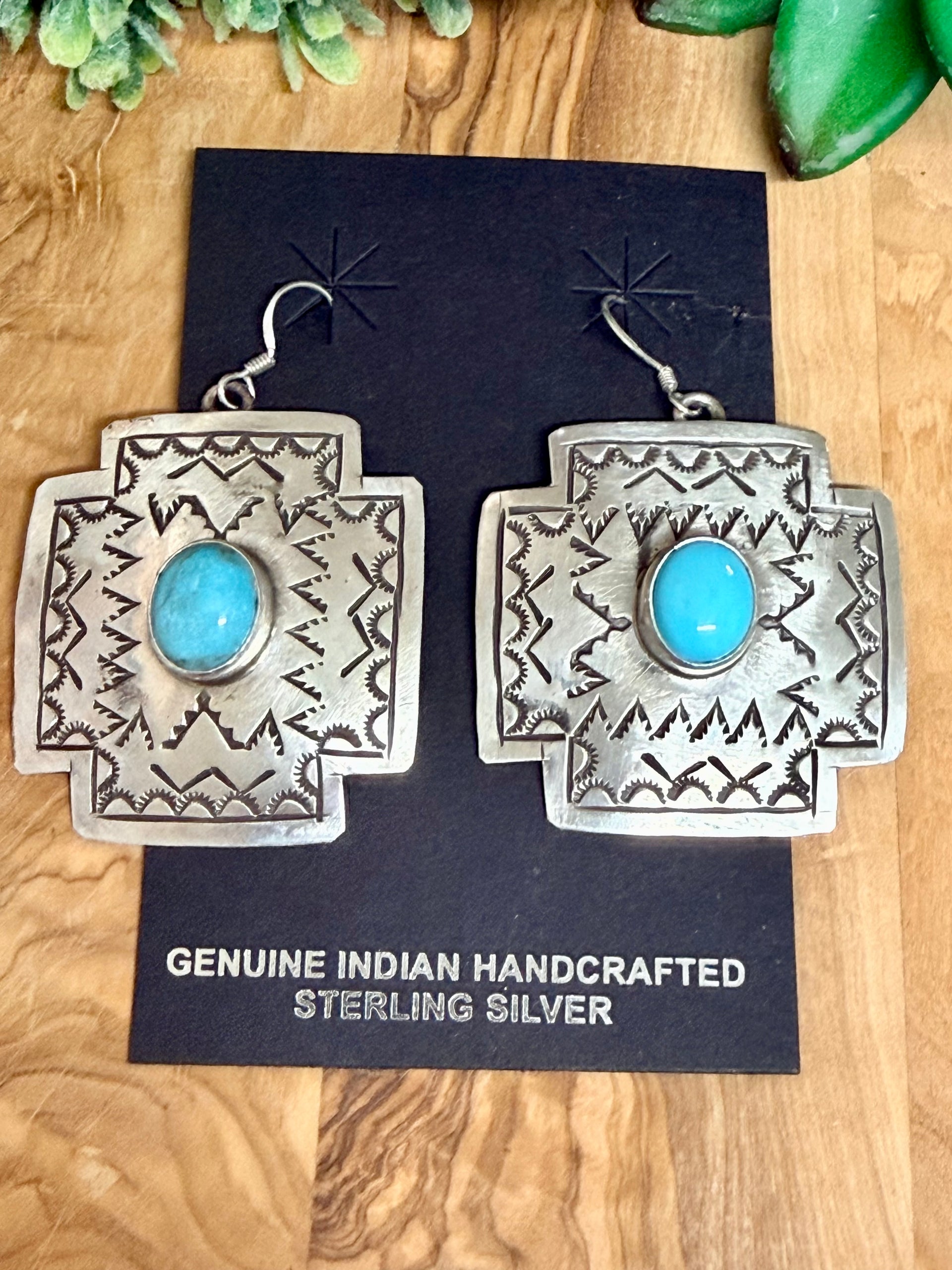 Southwest Handmade Turquoise & Sterling Silver Earrings