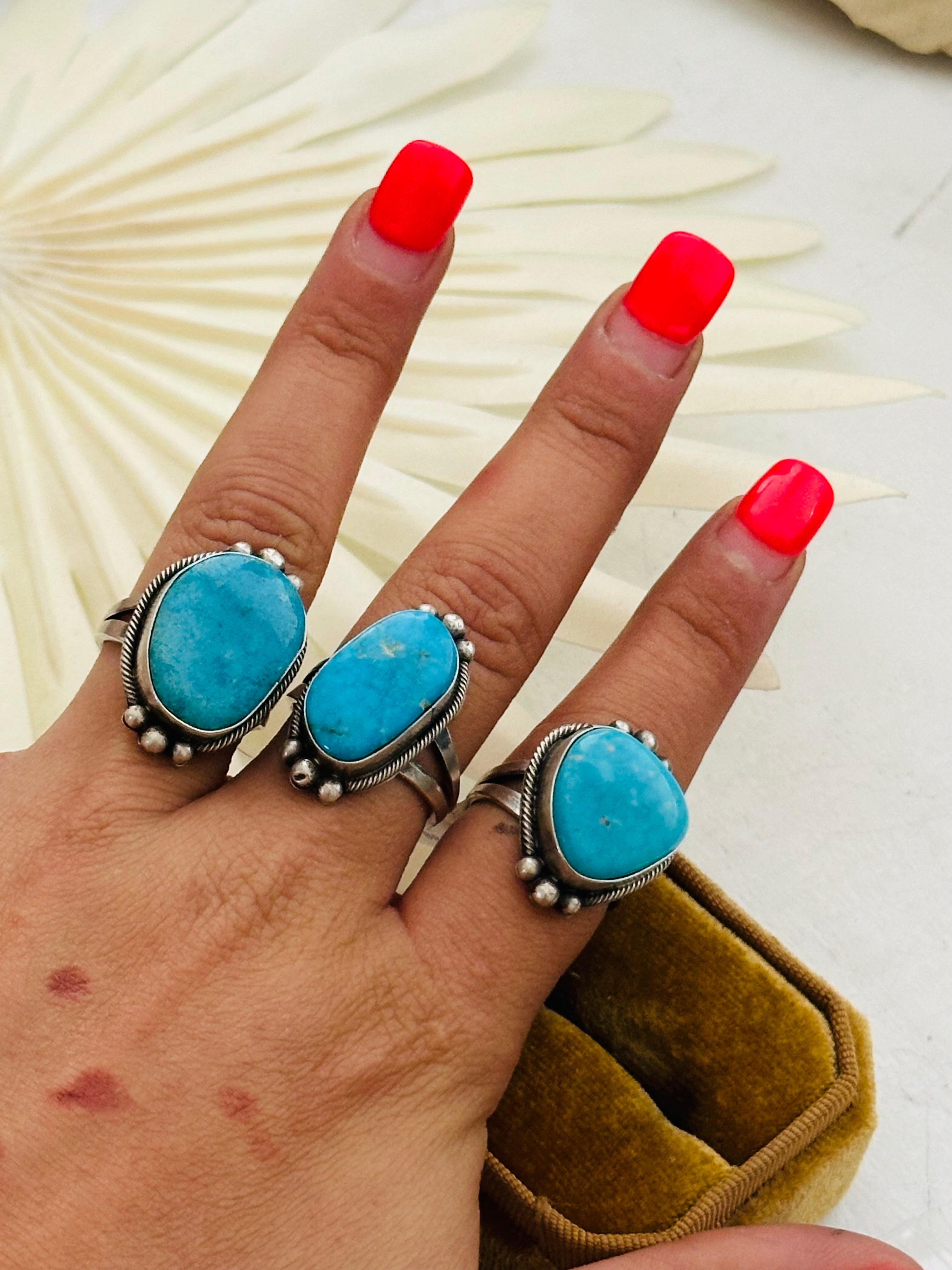 Eli Skeets Kingman Turquoise & Sterling Silver Ring