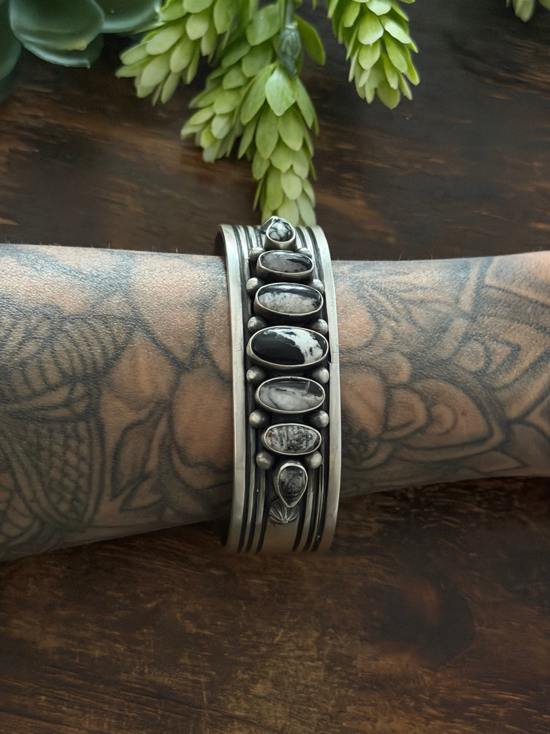 Randy Boyd White Buffalo & Sterling Silver Cuff Bracelet