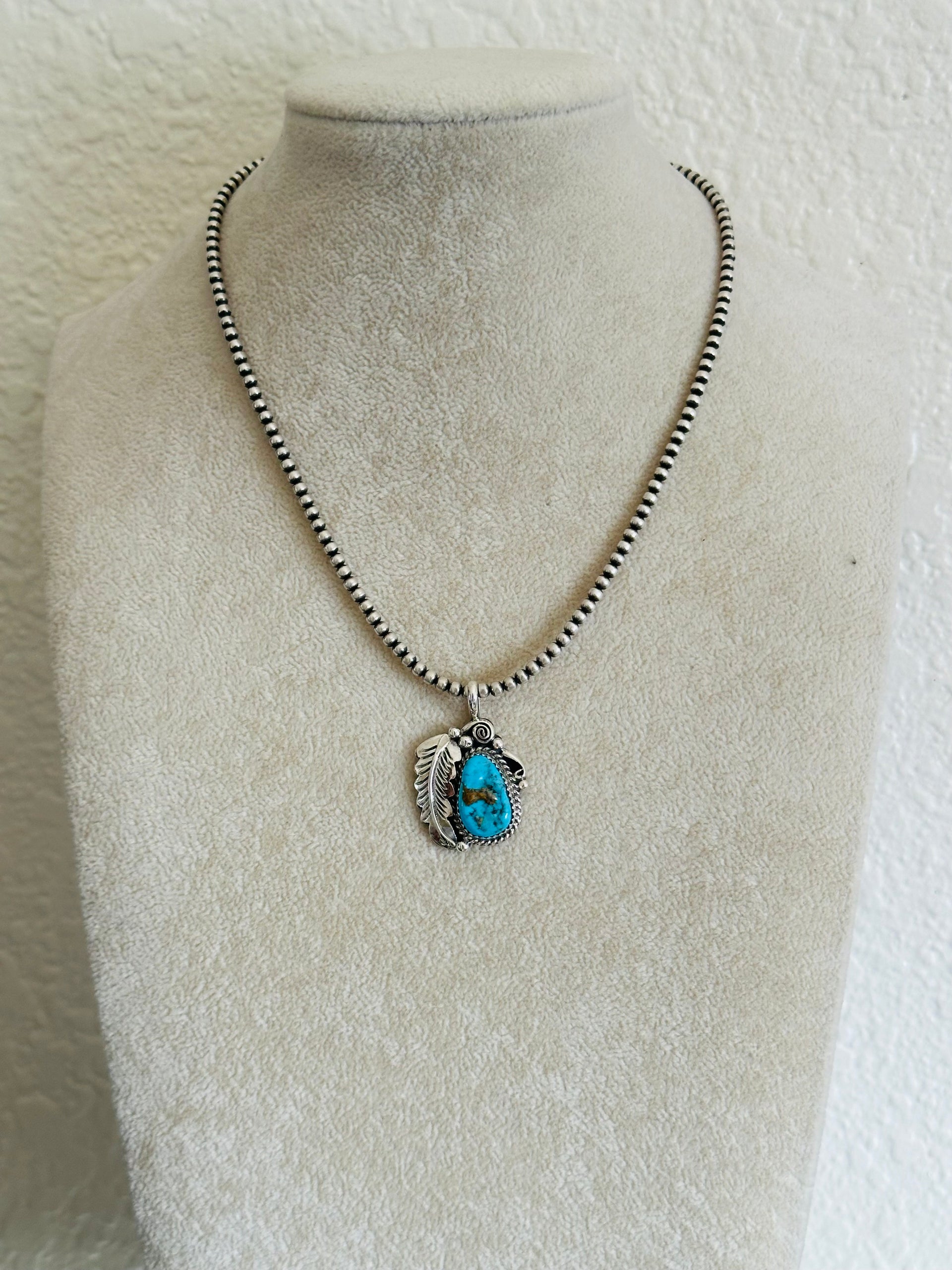 Julia Etsitty Kingman Turquoise & Sterling Silver Pendants