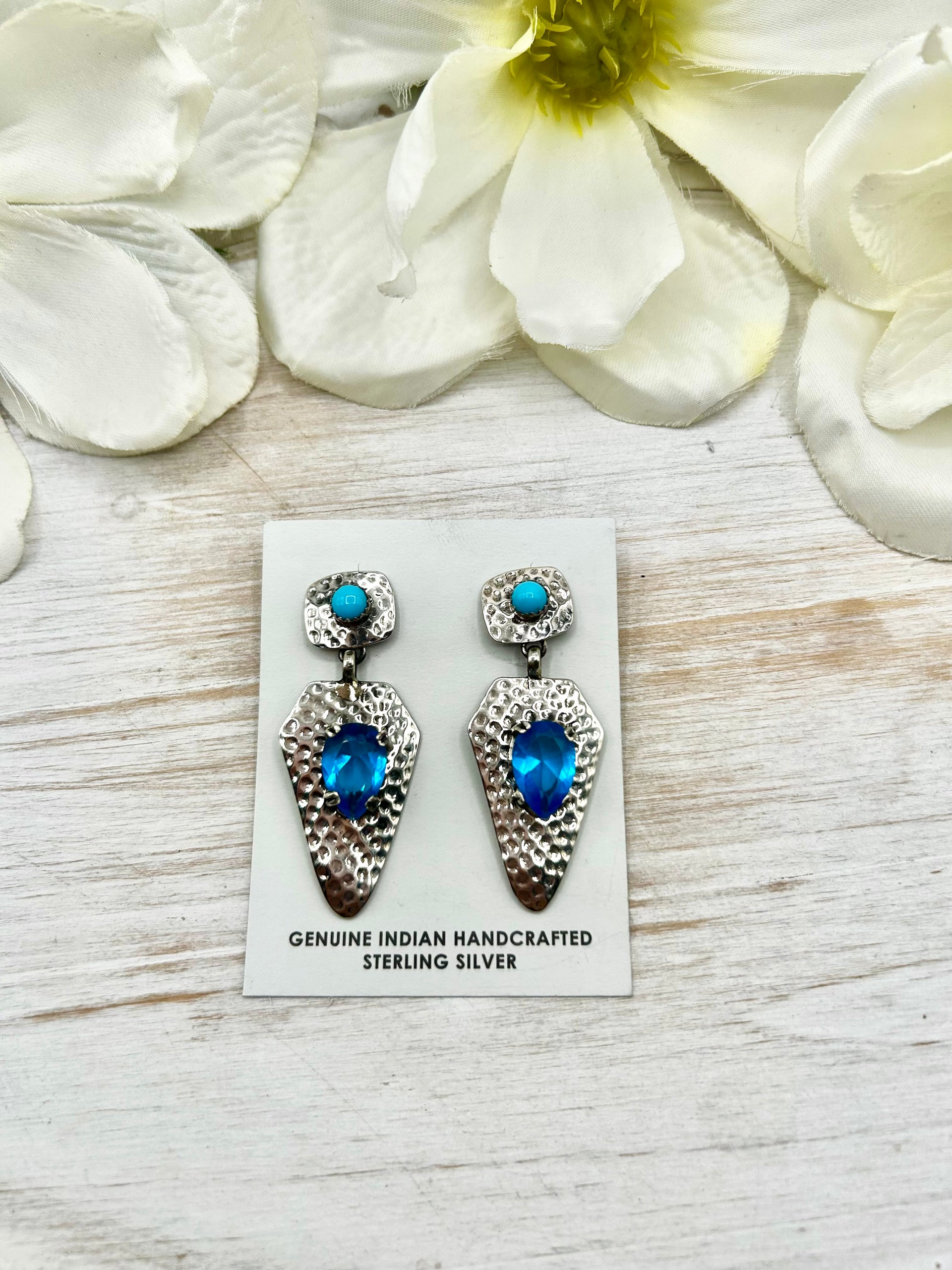 Robert Shakey Multi Stone  & Sterling Silver Post Earrings