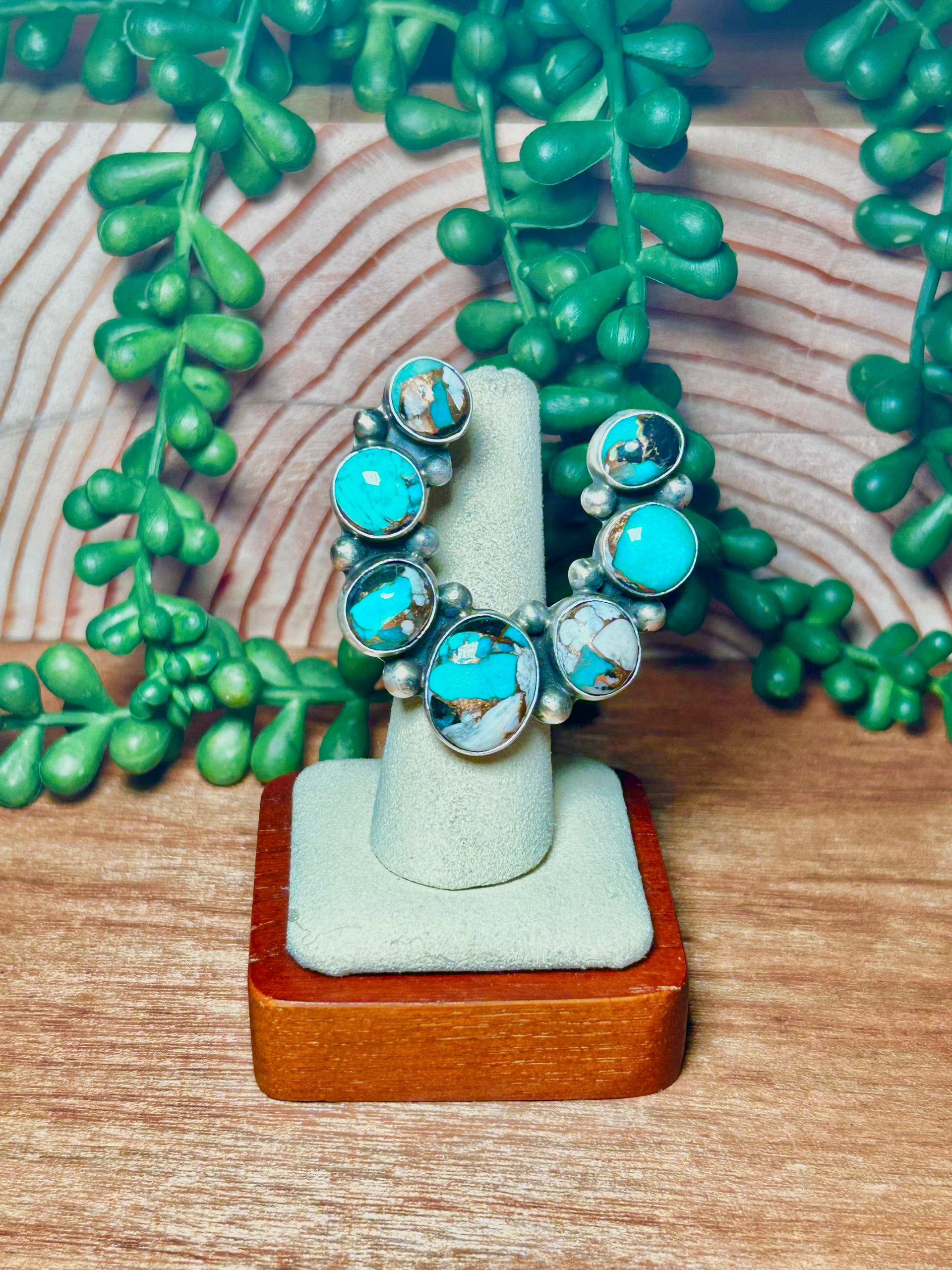 Augustine Largo Made Mohave Turquoise & Sterling Silver Adjustable Ring