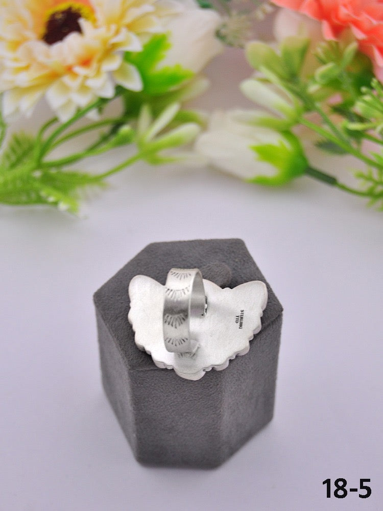 Southwest Made Multi Stone & Sterling Sliver Cluster Adjustable Ring