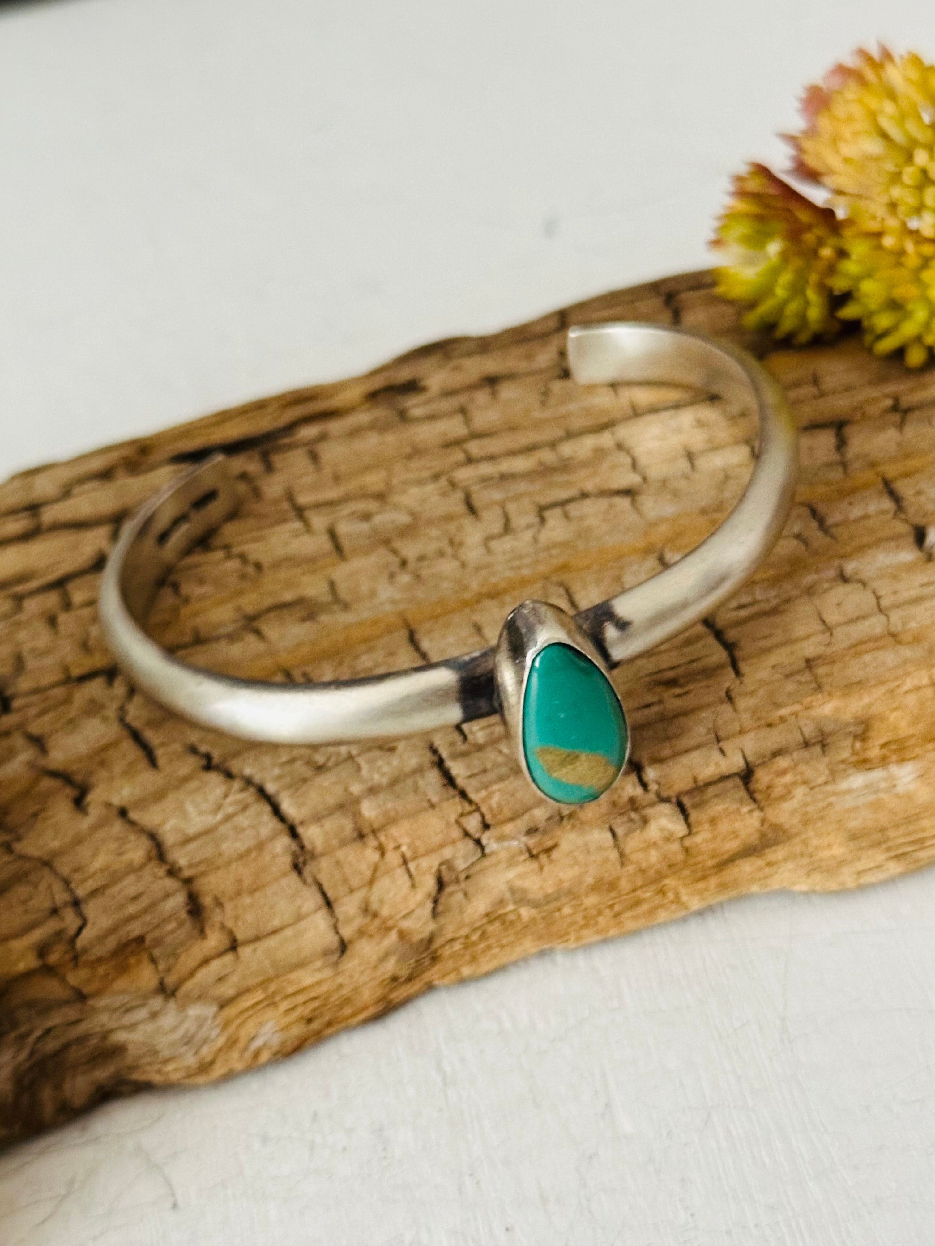 Navajo Royston Turquoise & Sterling Silver Cuff Bracelet