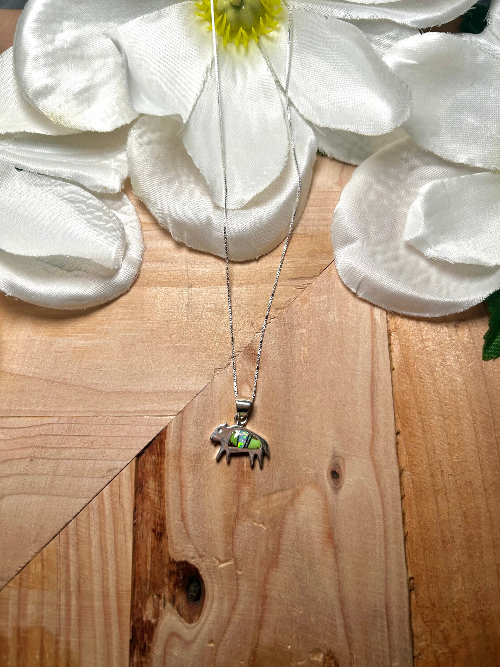 Navajo Made Multi Stone  & Sterling Silver Necklace