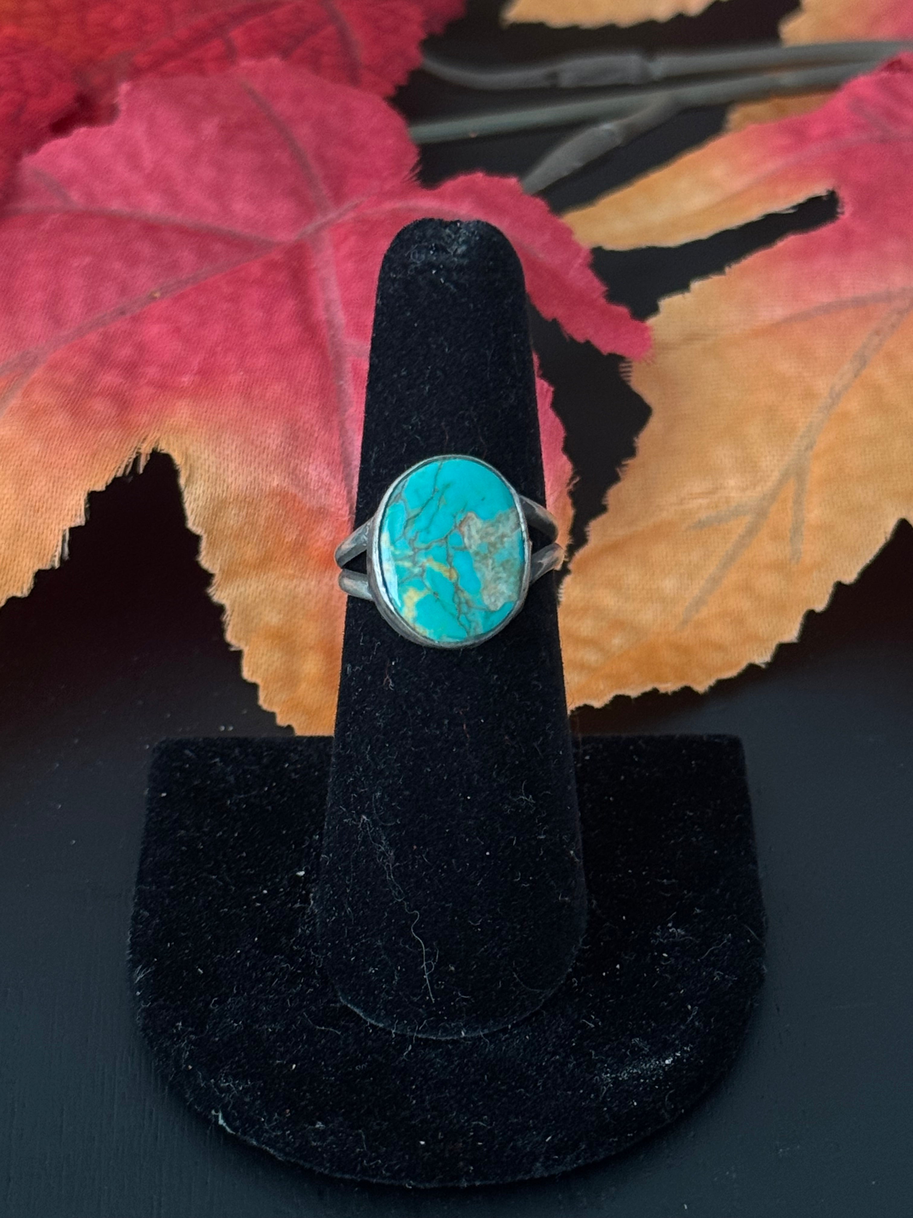 Navajo Made Royston Turquoise & Sterling Silver Ring