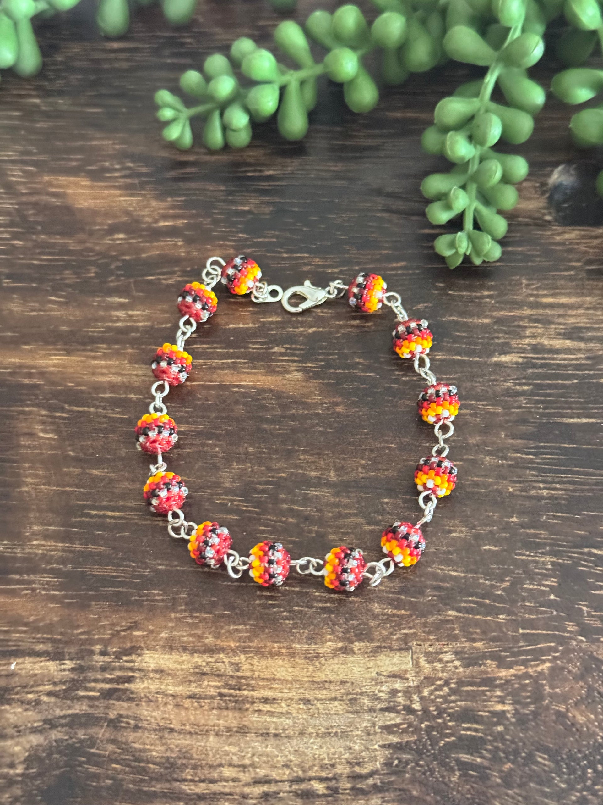 Navajo Strung Sterling Silver Beaded Bracelet