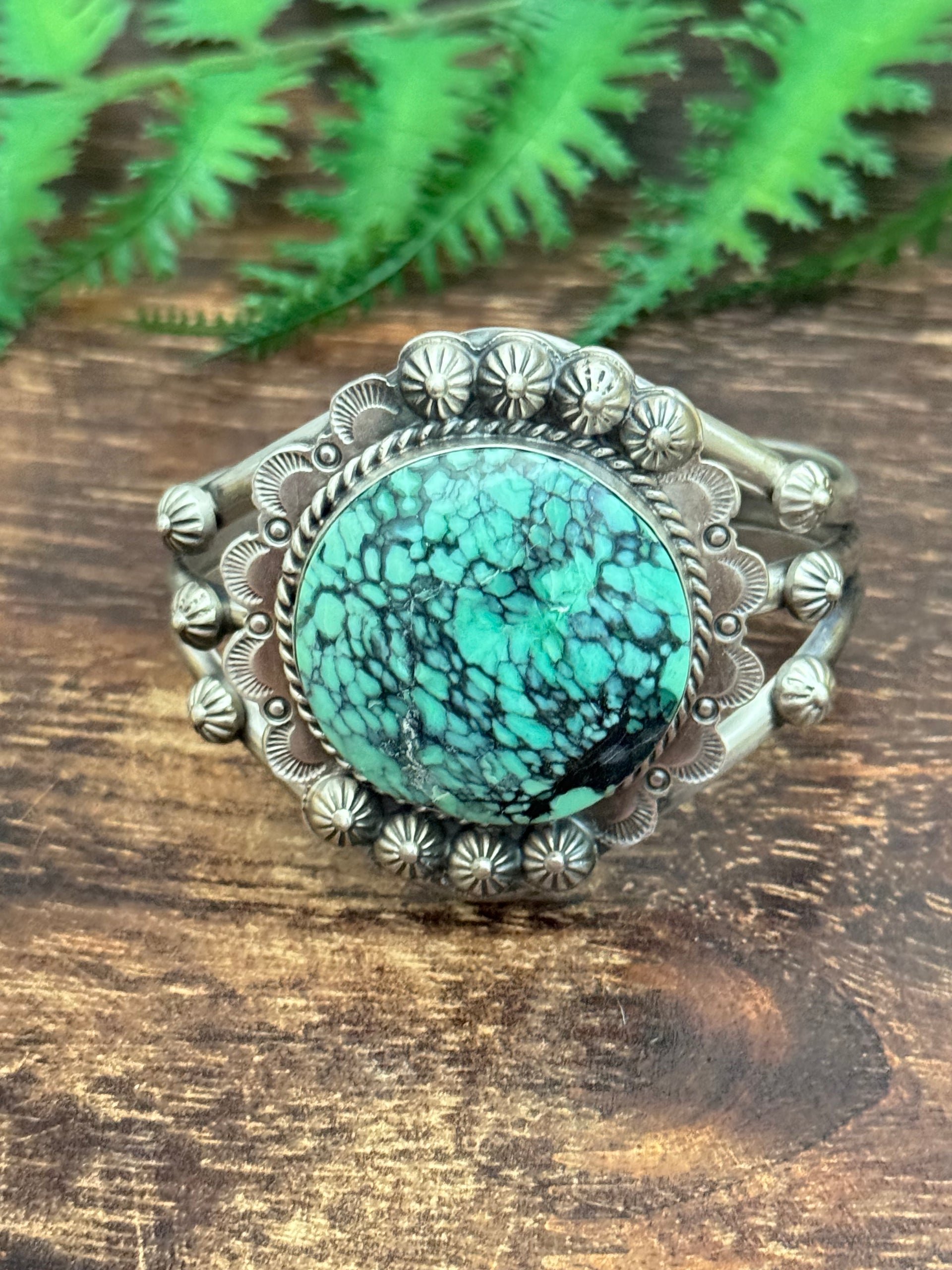 Boyd Ashley New Lander Variscite & Sterling Silver Cuff Bracelet