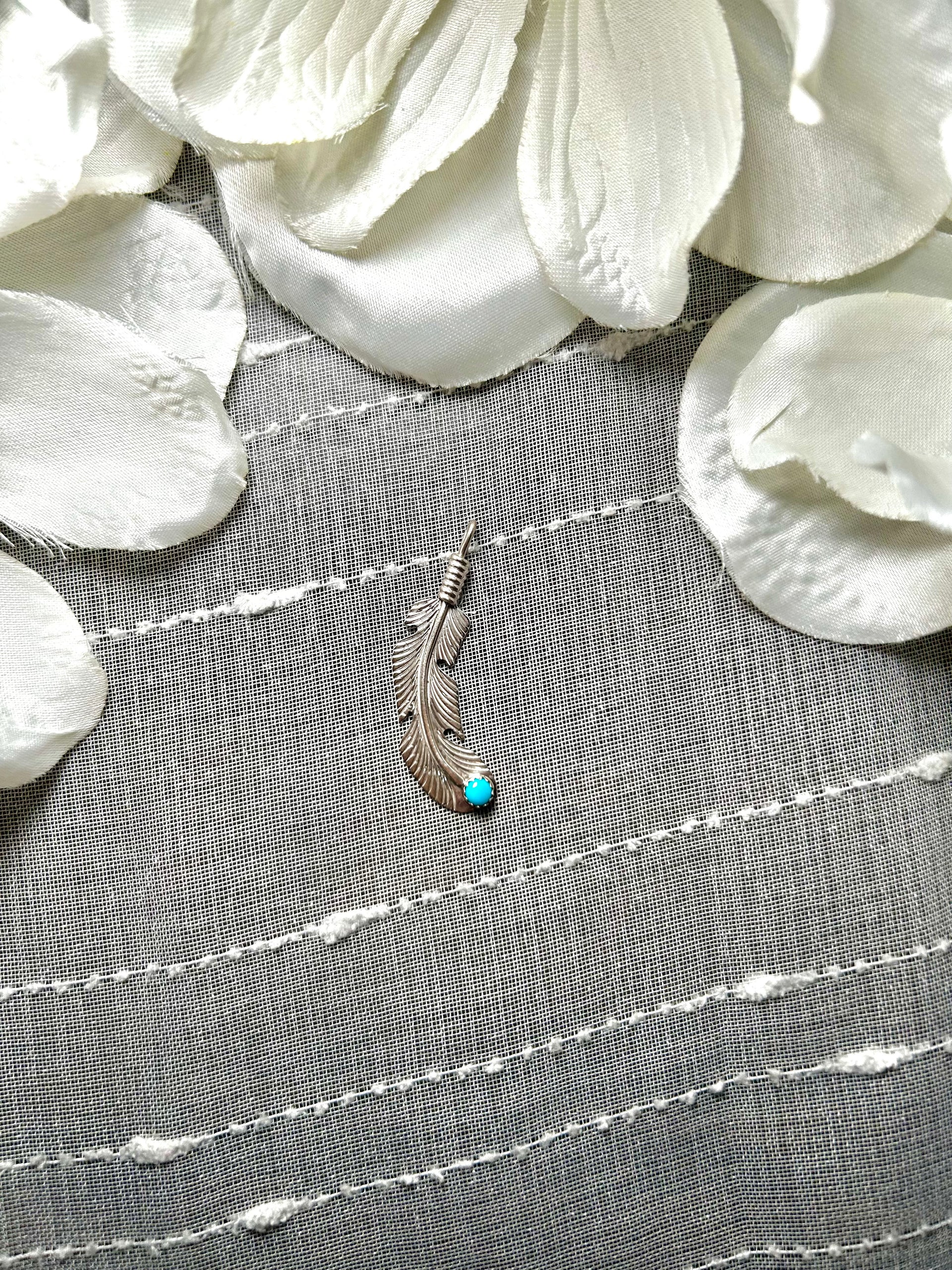 Navajo Made Kingman Turquoise & Sterling Silver Pendant