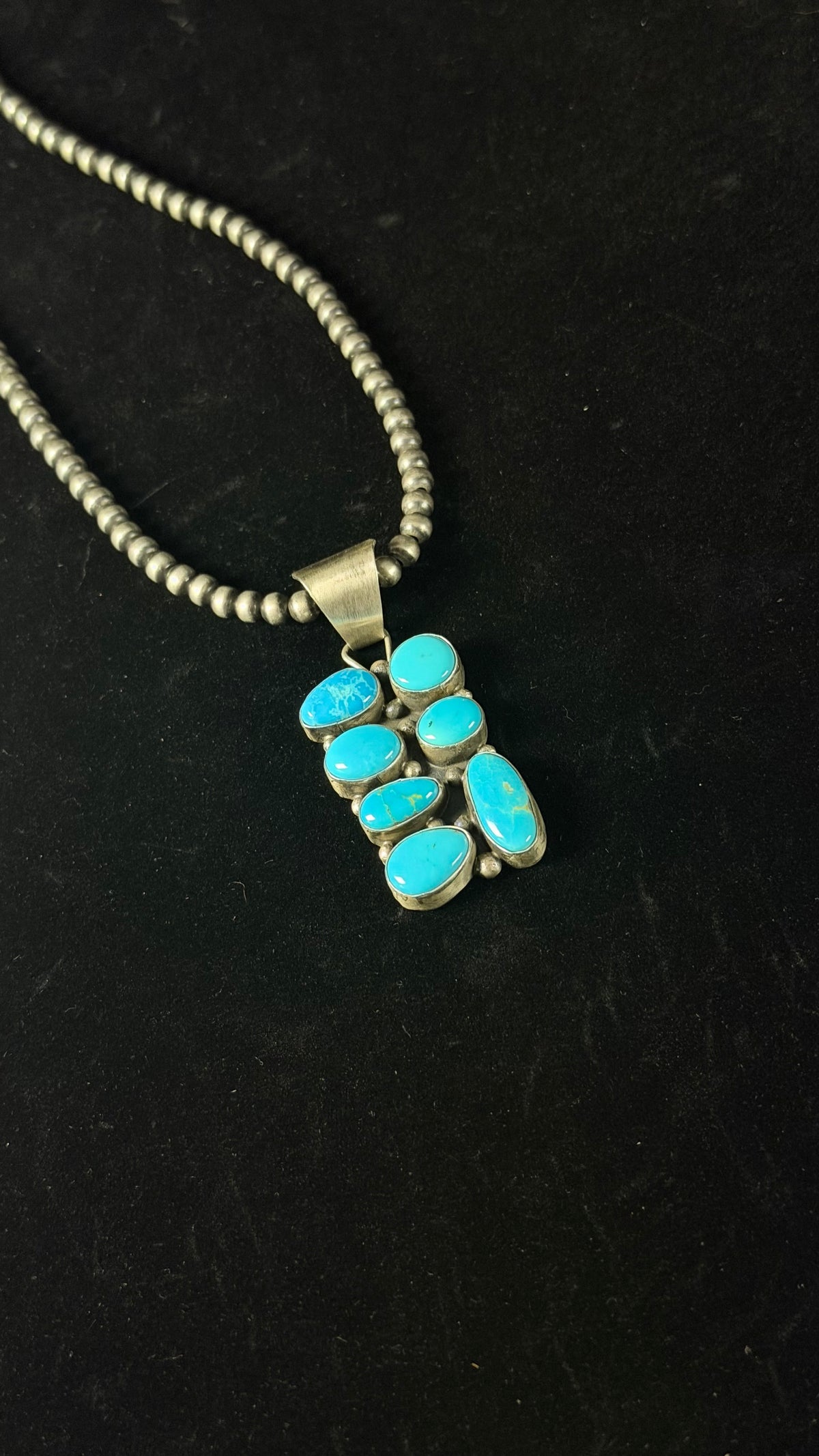 Travis Jim Kingman Turquoise & Sterling Silver Pendant