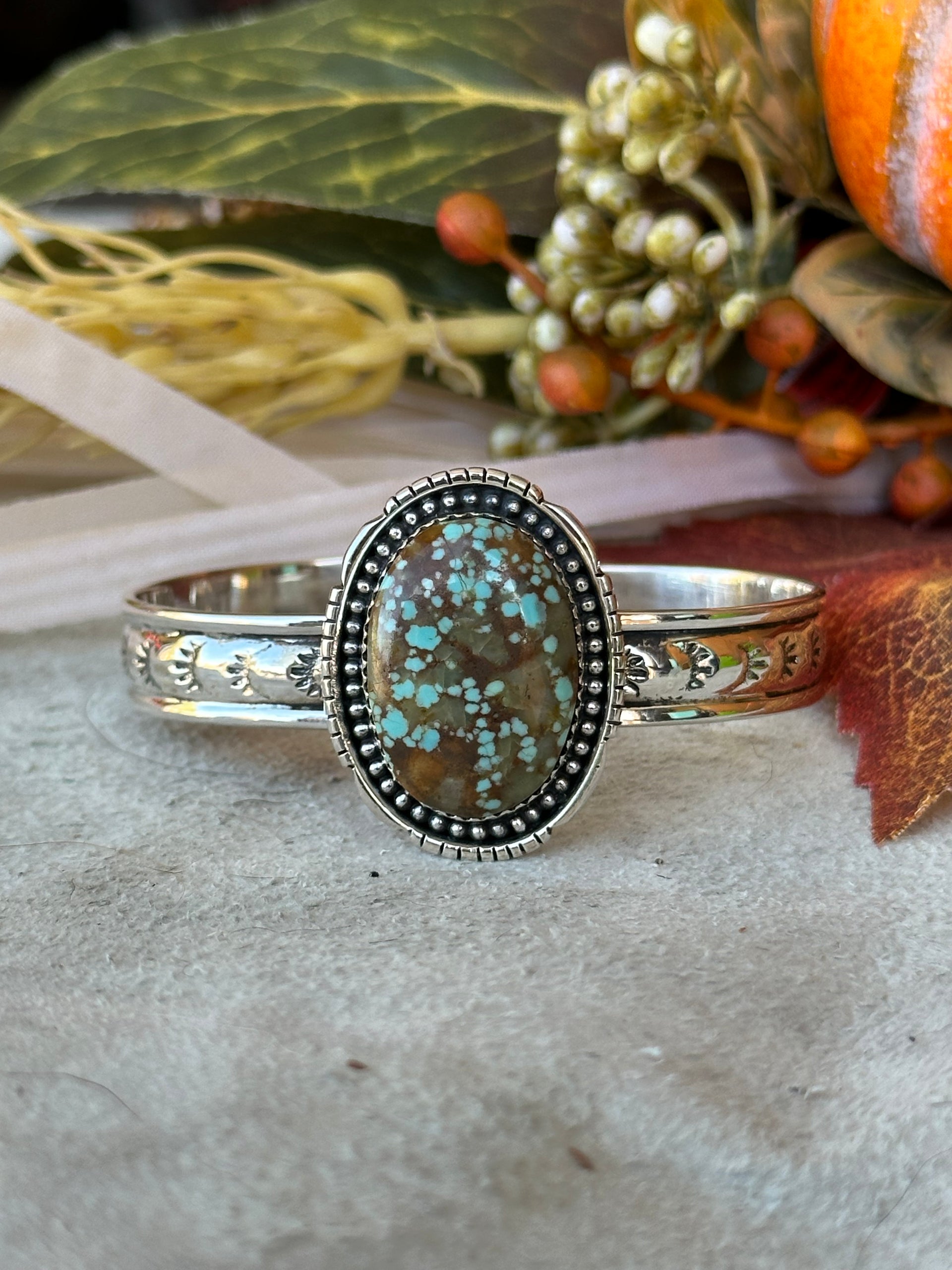 Southwest Made #8 Turquoise & Sterling Silver Cuff Bracelet