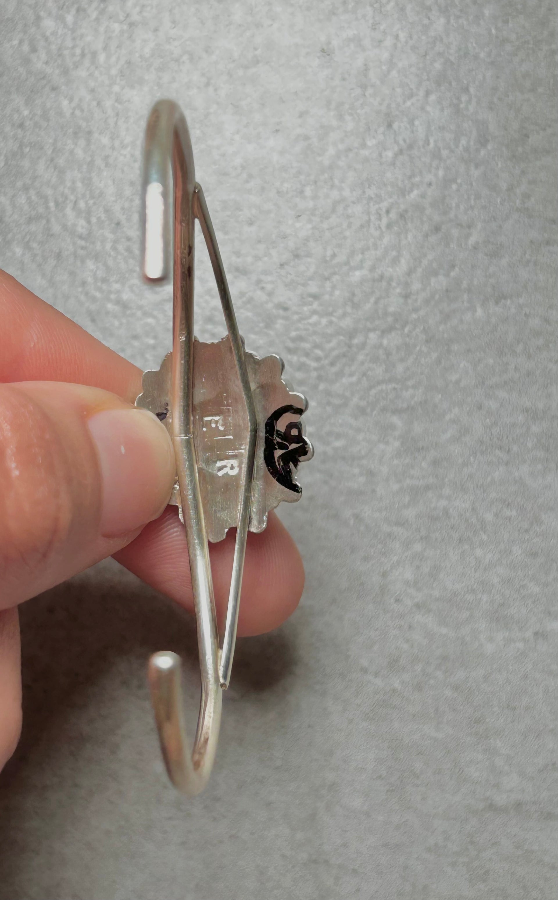 Zuni Multi Stone Inlay & Sterling Silver Cuff Bracelet