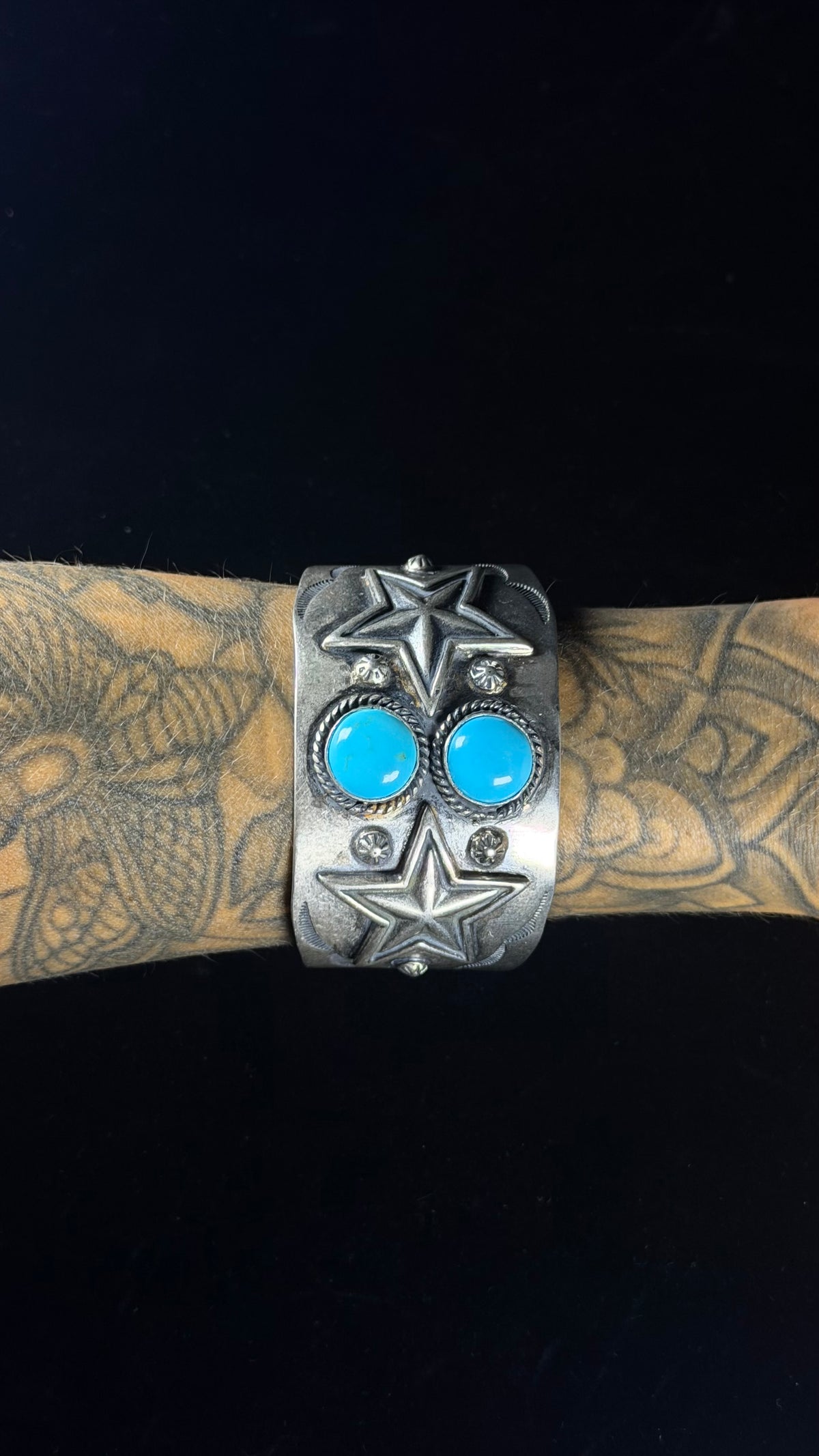 Larry Kaye Kingman Turquoise & Sterling Silver Cuff Bracelet
