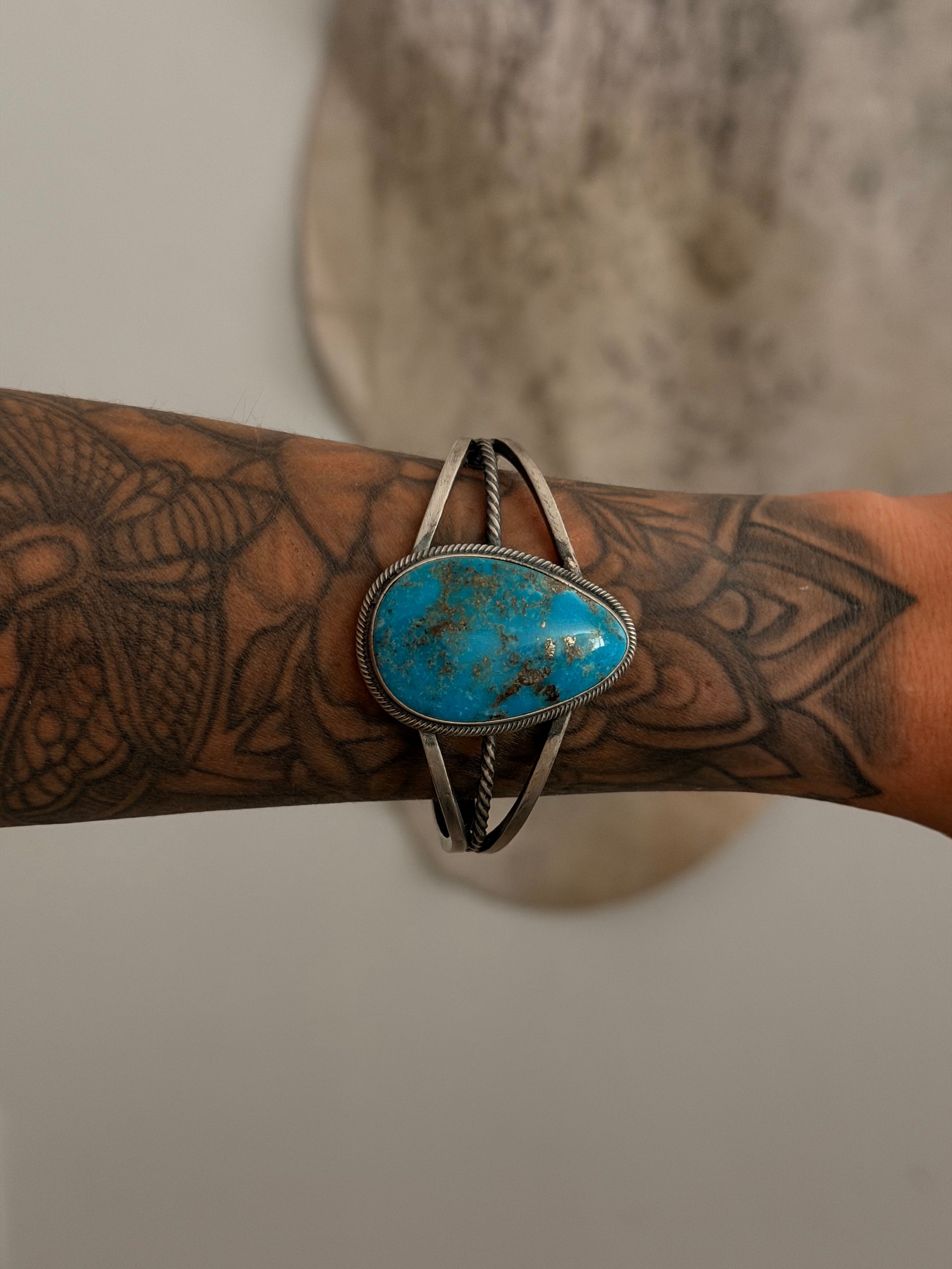 Darrin Livingston Kingman Turquoise & Sterling Silver Cuff Bracelet