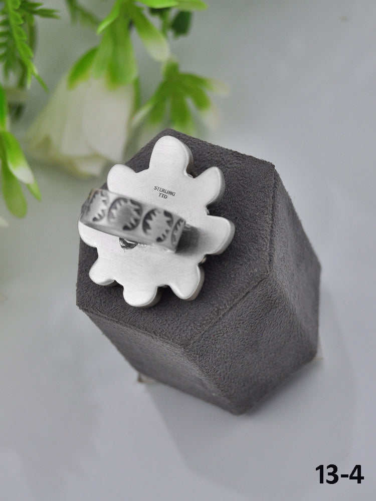 Southwest Made Palomino Variscite  & Sterling Sliver Cluster Adjustable Ring