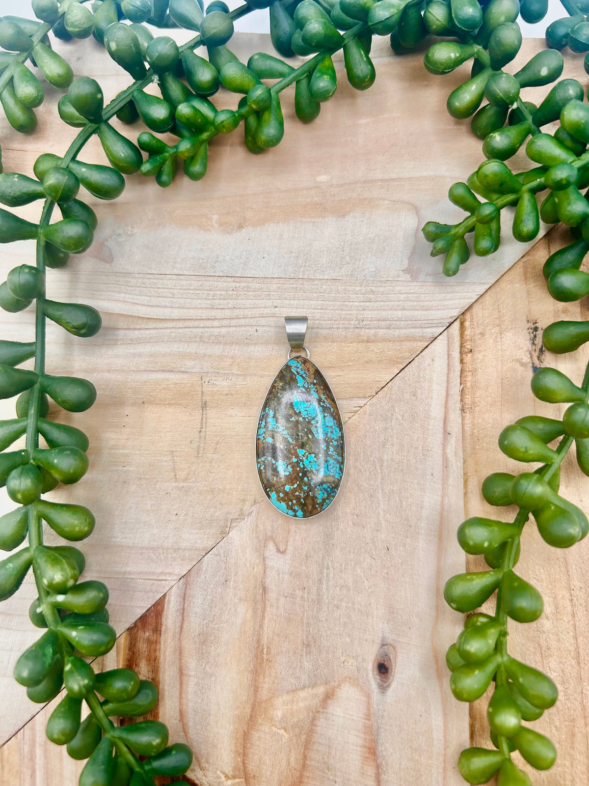 Navajo Made Mine 8 Turquoise & Sterling Silver Pendant